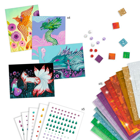 Djeco Mystical Creatures set mosaico bambini 4 quadri