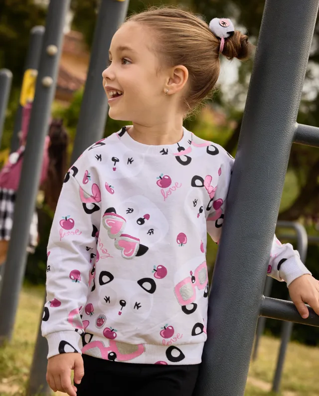 Tuc Tuc felpa bambina ecru orsetti pile senza cappuccio