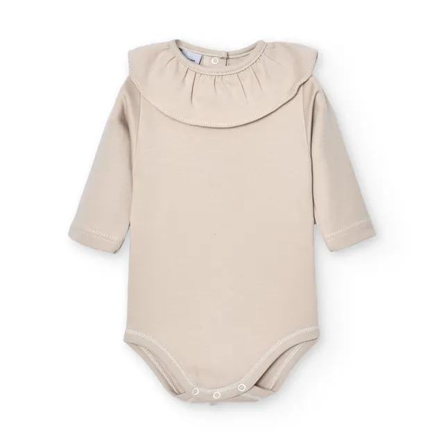 Babidu body neonato manica lunga volant cotone