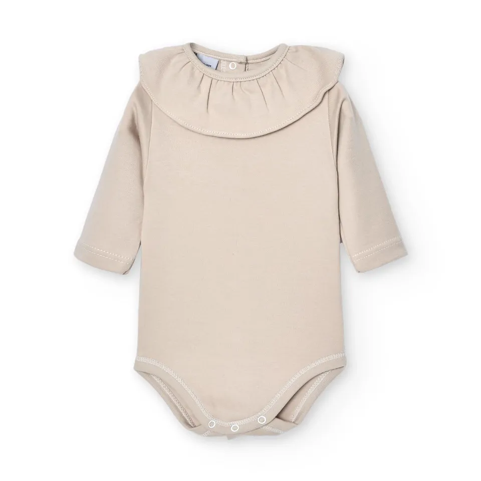 Babidu body neonato manica lunga volant cotone