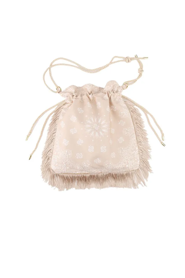 Ella and Rapha Jane Bohemian borsa donna champagne frange