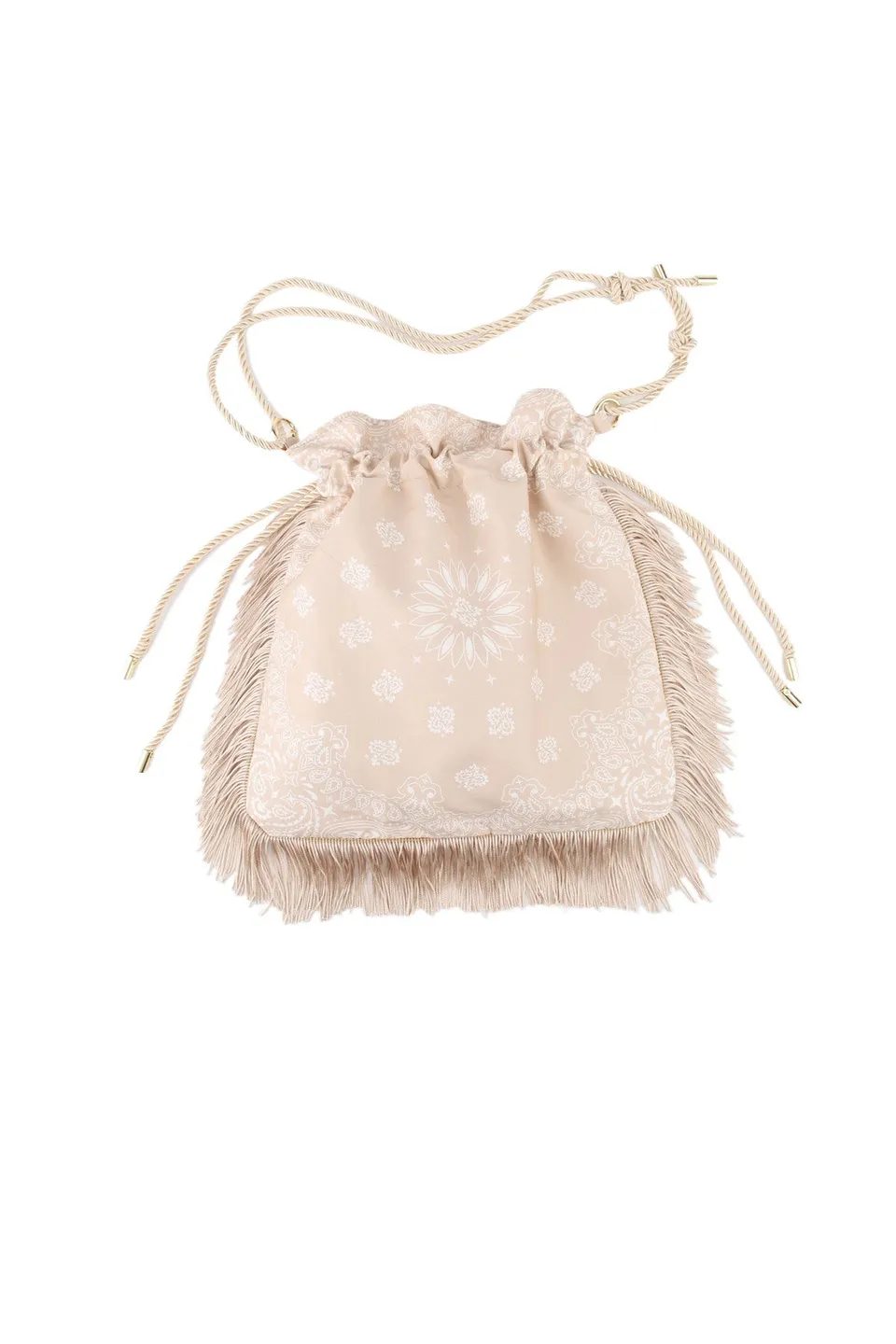 Ella and Rapha Jane Bohemian borsa donna champagne frange
