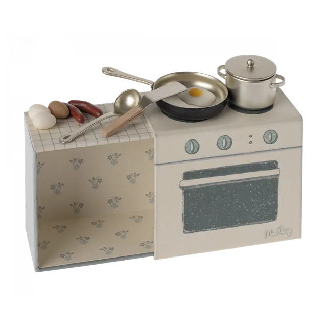 Maileg Cooking Set cucina giocattolo in metallo 8 cm