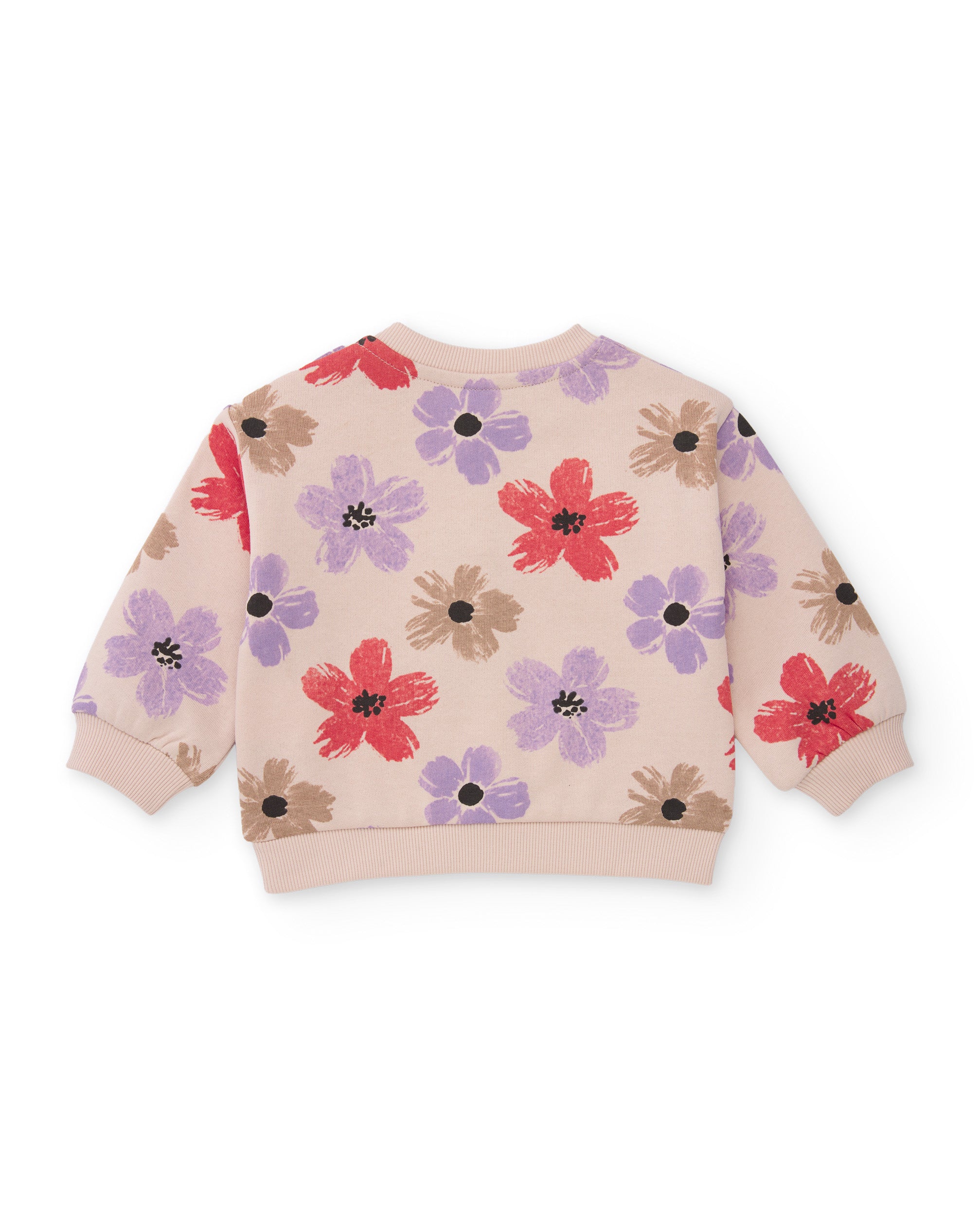 Tuc tuc tuta bambina beige in pile con fiori