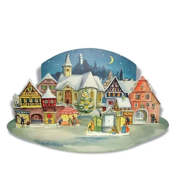 Villaggio Calendario Avvento da Tavolo calendario 24 finestrelle