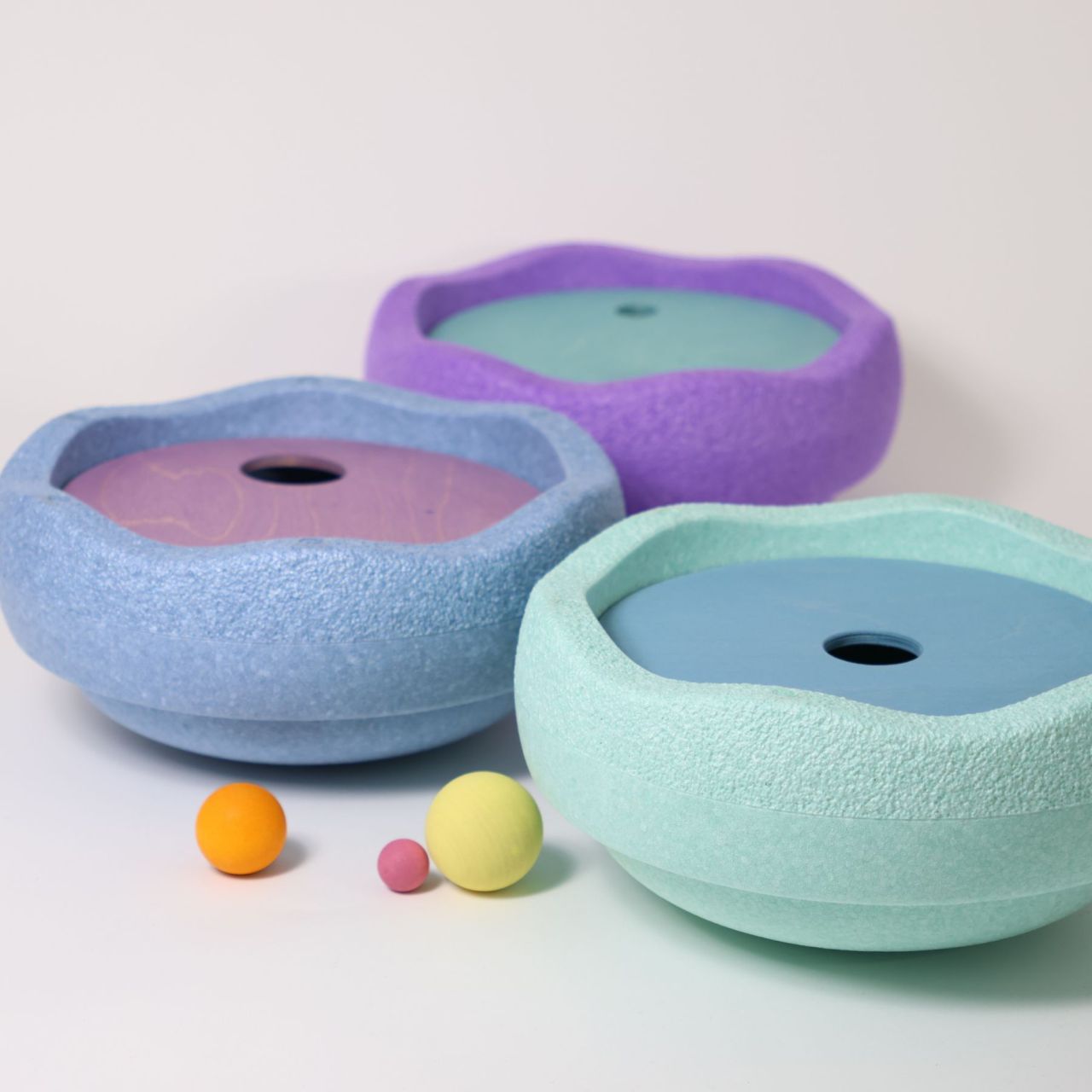 Stapelstein Rolling Discs dischi legno Cool Pastel 6 pezzi