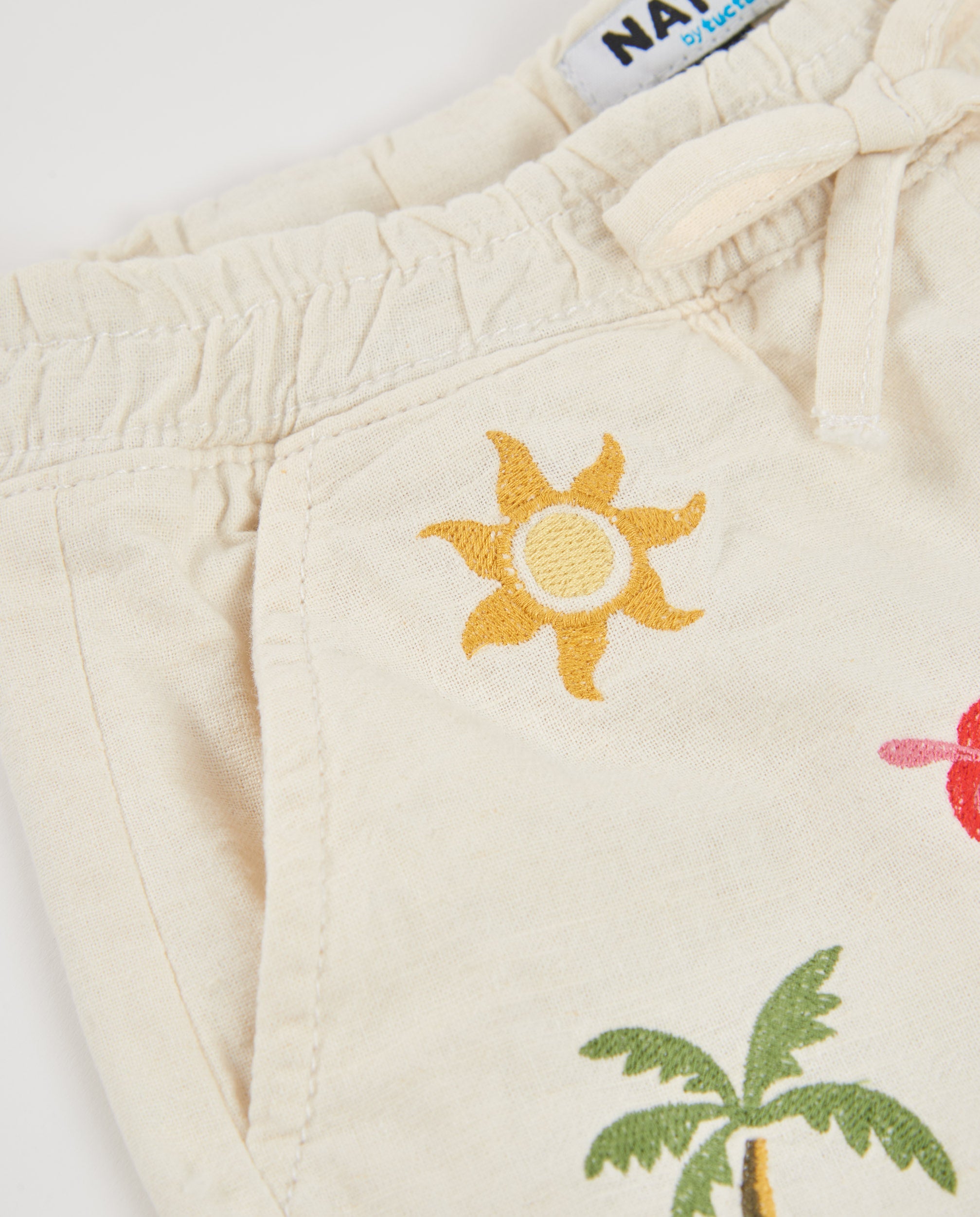 Tuc tuc Shorts bambina bianchi con ricami estivi