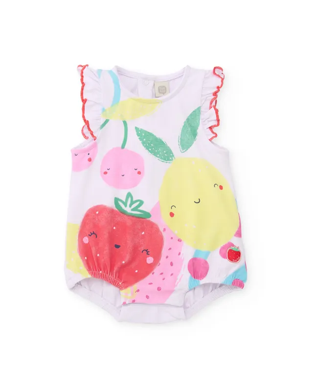 Tuc Tuc pagliaccetto neonata frutta bianco leggero