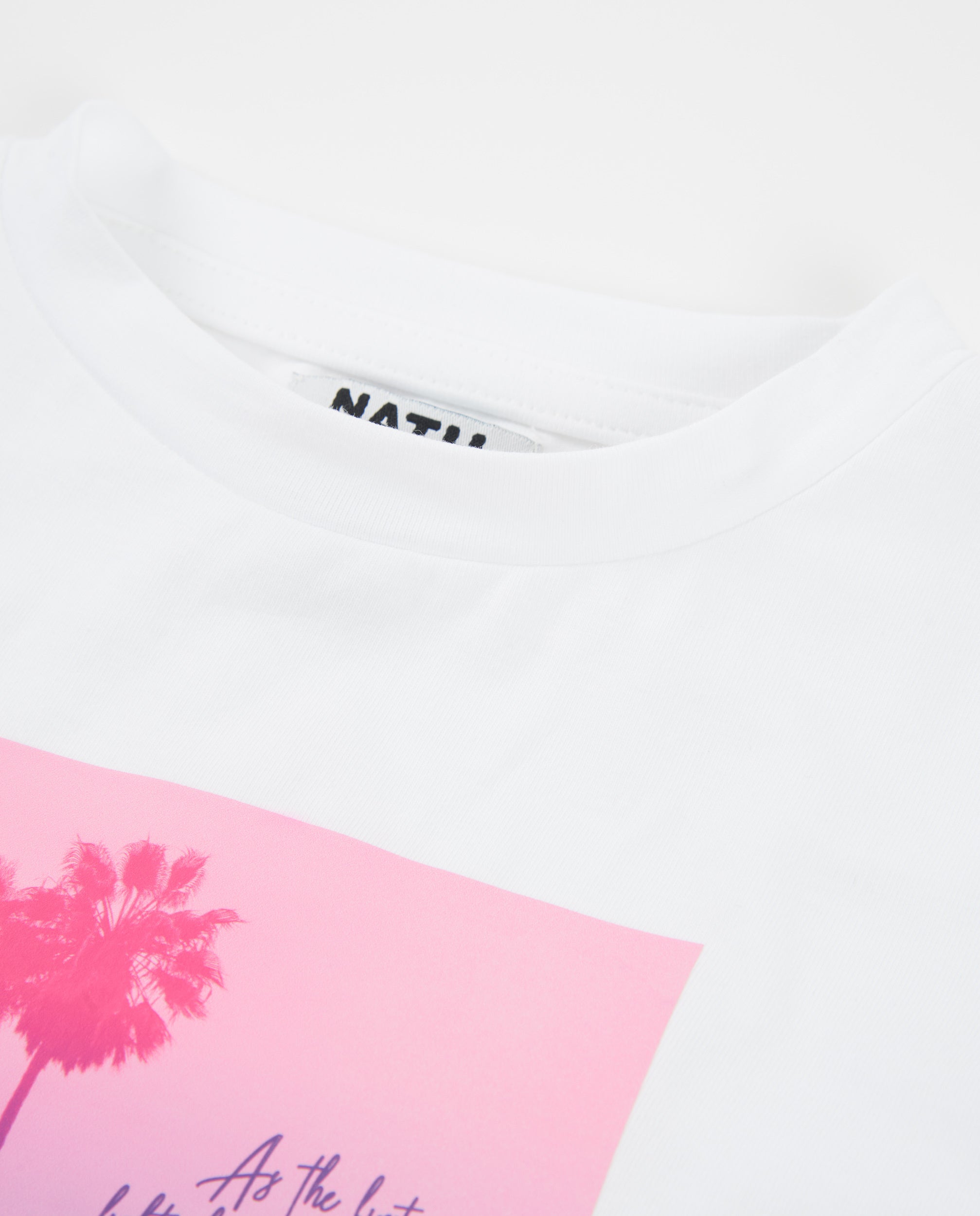 Tuc tuc T-shirt bambina maglina bianca palme