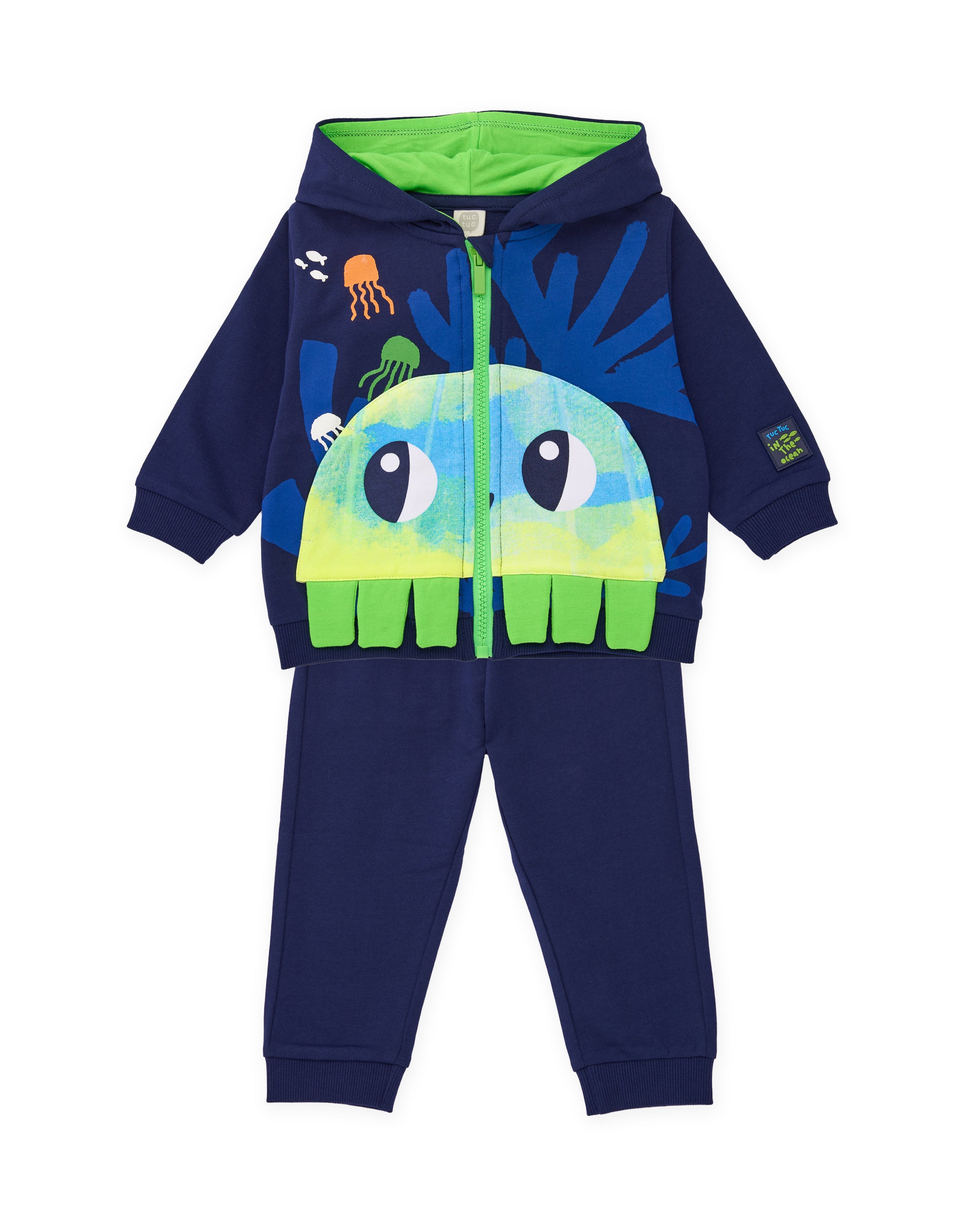Tuc Tuc tuta bambino blu navy felpa cappuccio 2 pezzi