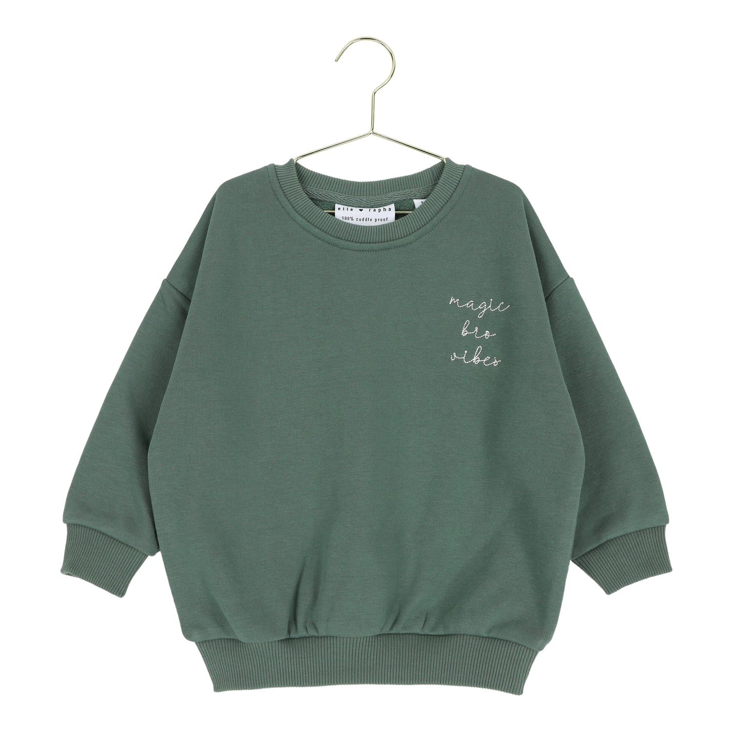 Ella and Rapha Bro Loose Fit felpa verde pino cotone bio