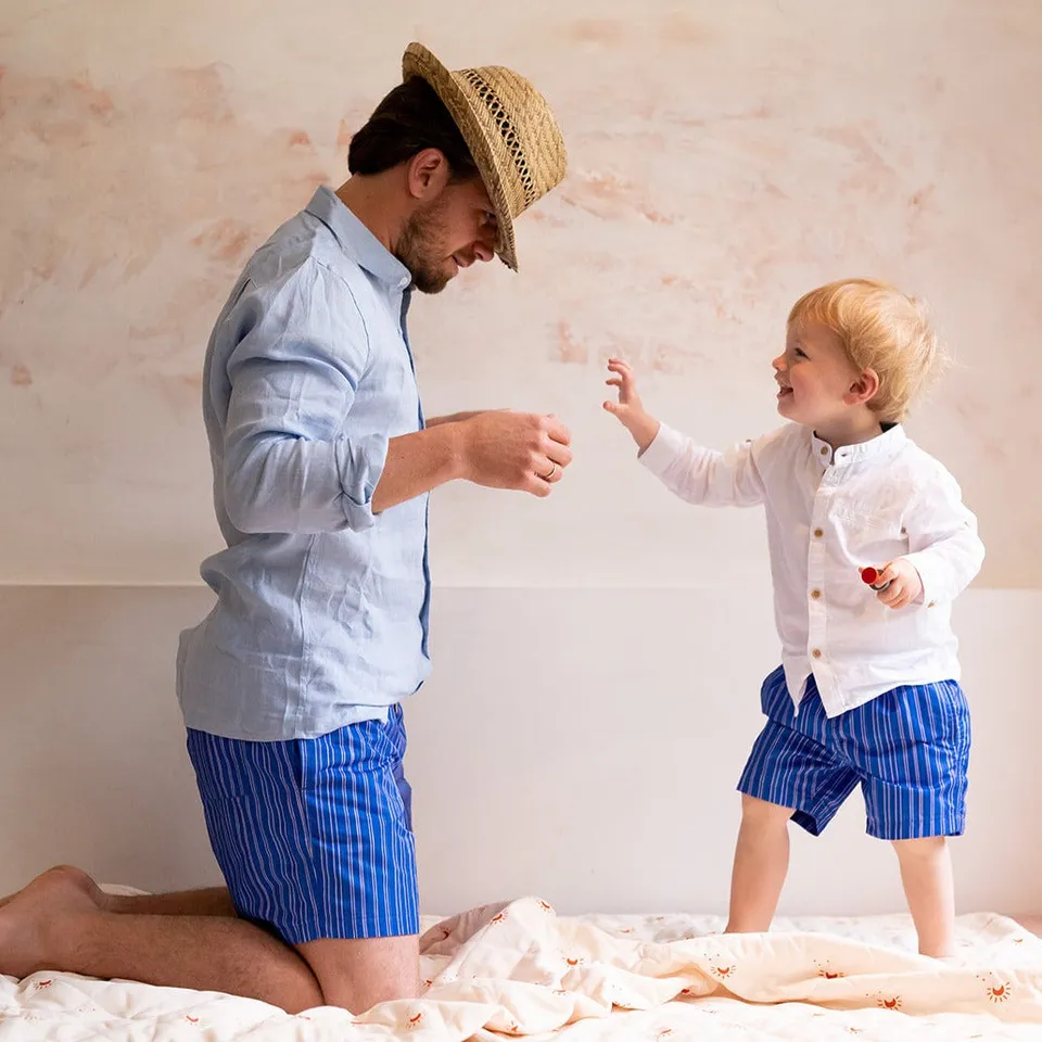 Ella and Rapha Azur costume shorts bimbo righe blu