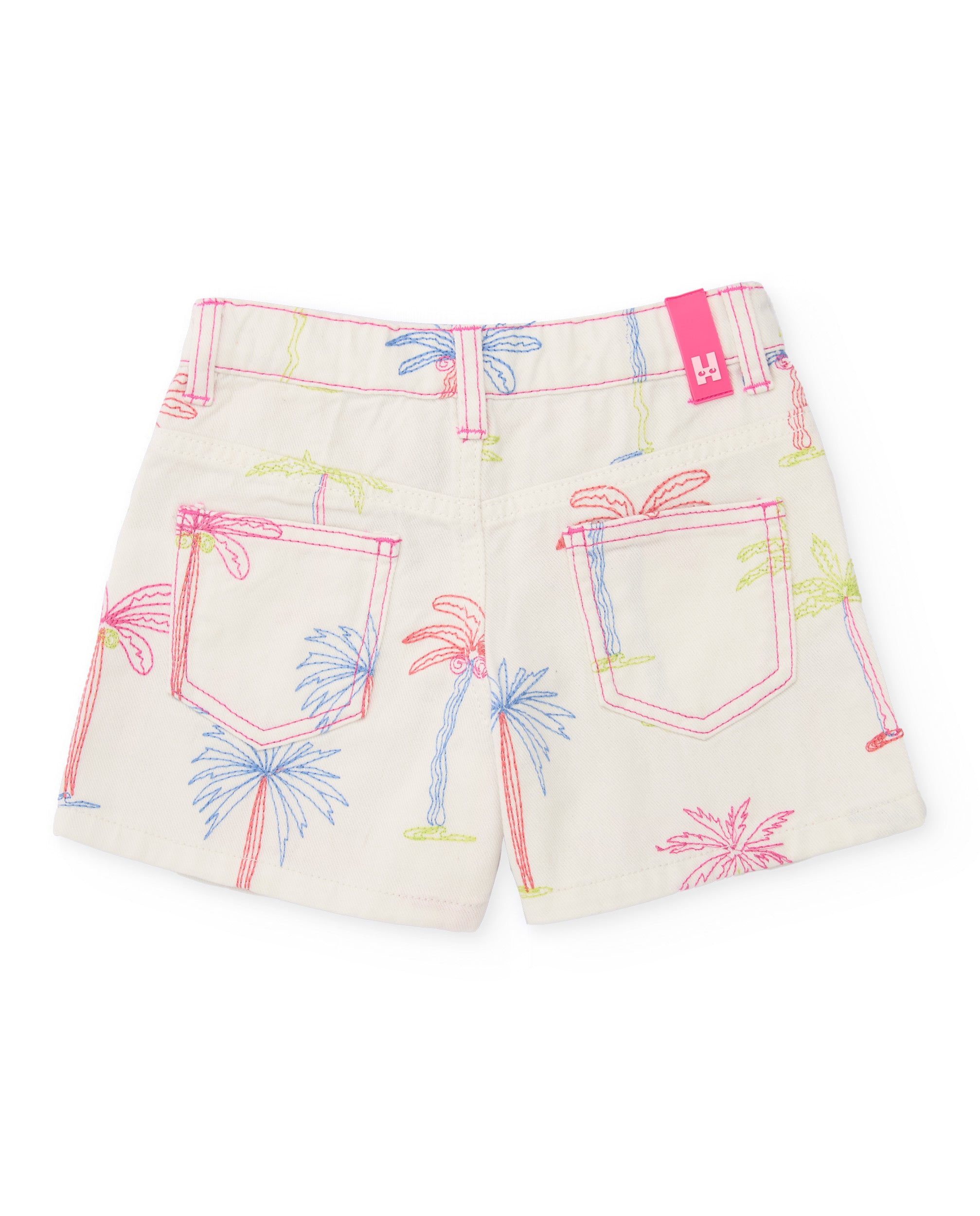 Tuc Tuc shorts bambina bianco stampa palme