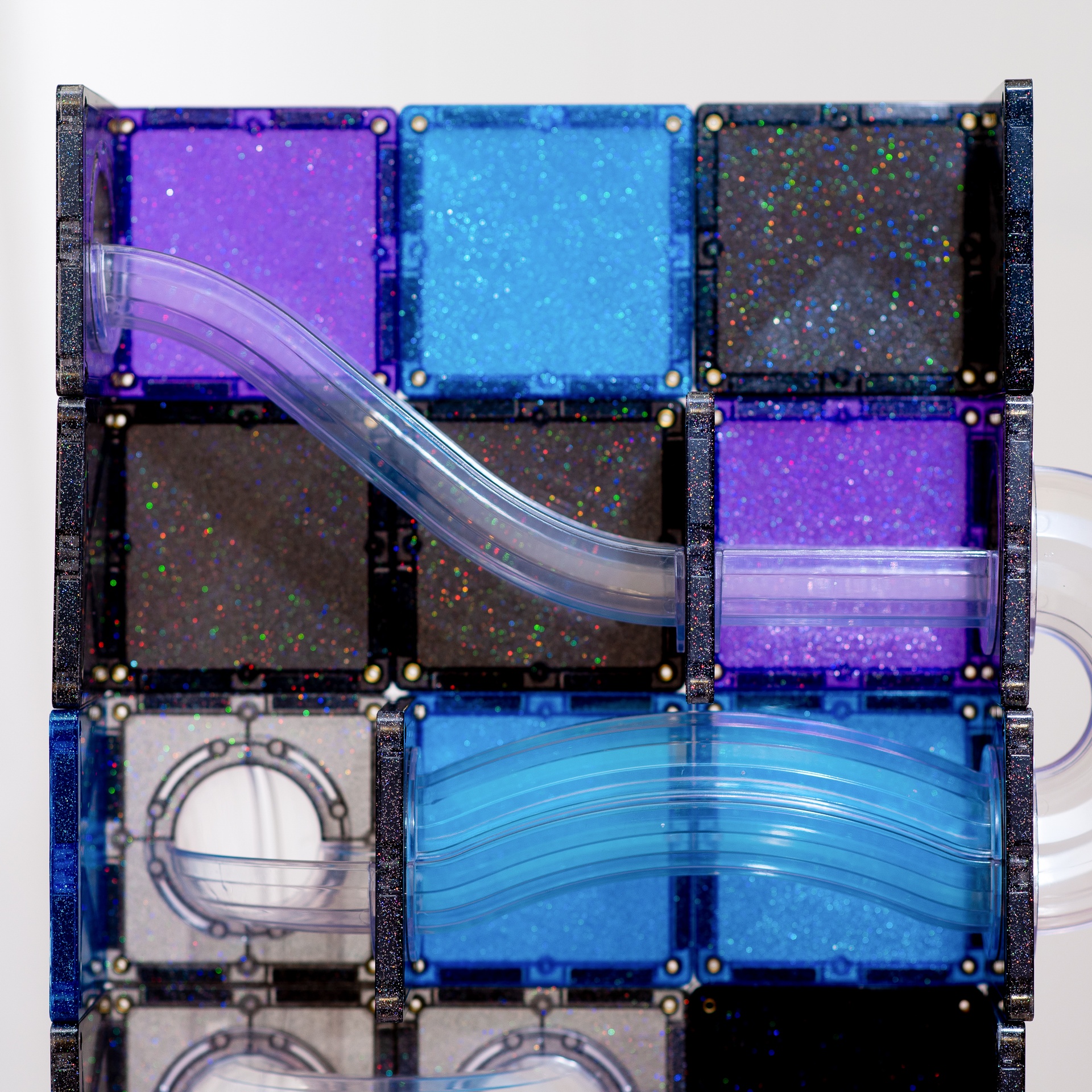 Connetix Ball Run Galaxy Pack costruzioni magnetiche 61 pezzi glitter