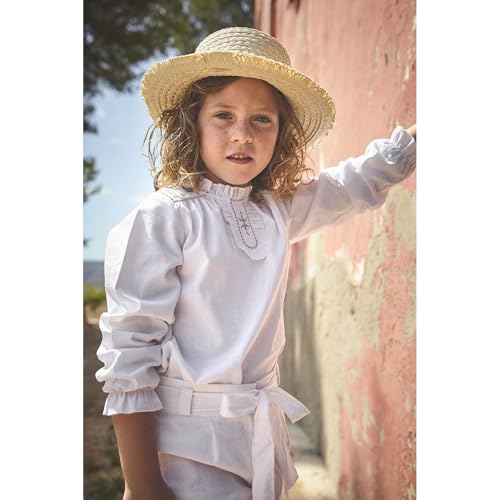 Babidu Set Neonata Camicia Ricamata Pantalone Bianco