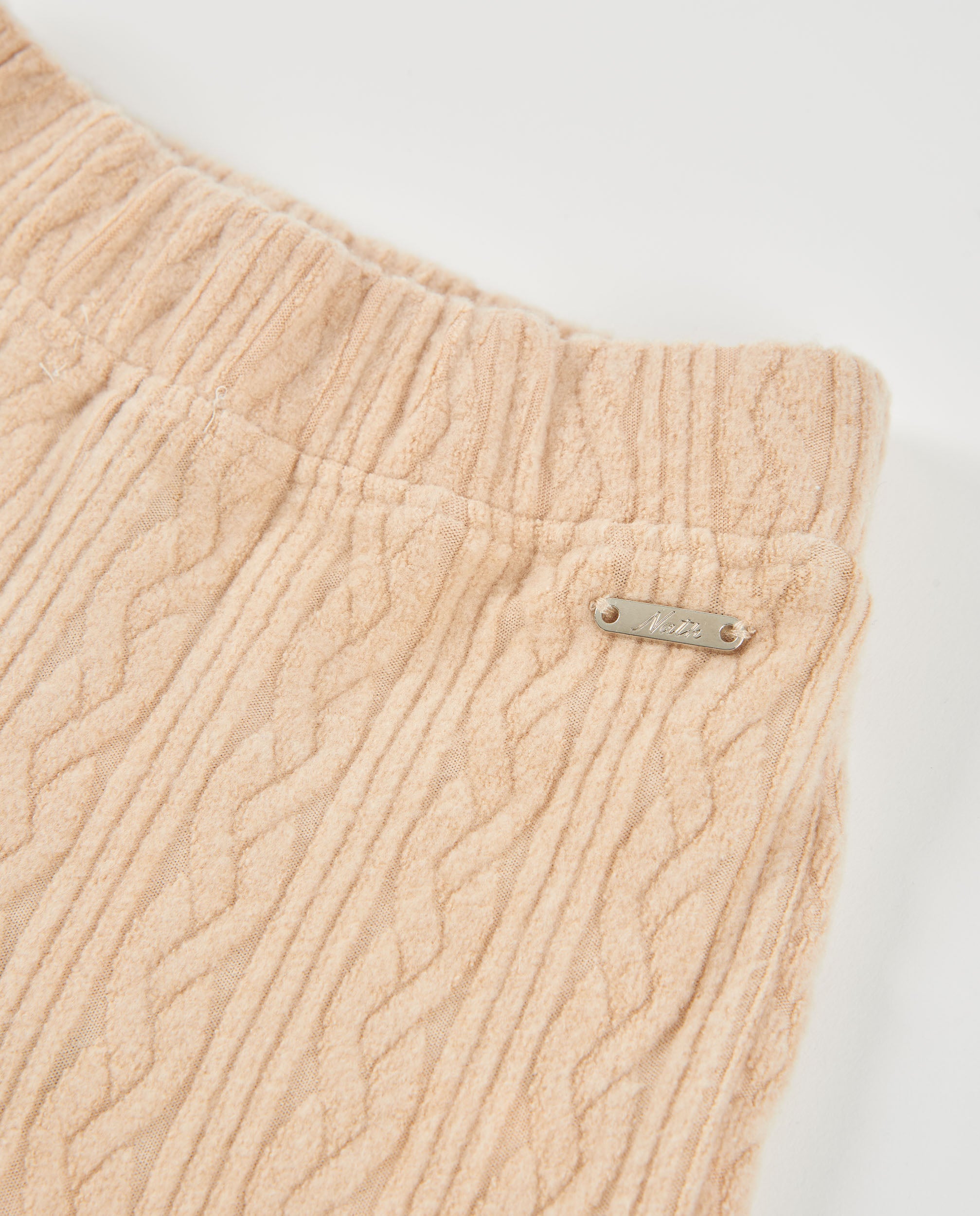 Tuc tuc pantaloni bambina palazzo beige tricot elastico