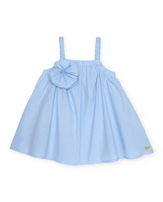 Tuc tuc Vestito bambina tessuto azzurro fiore
