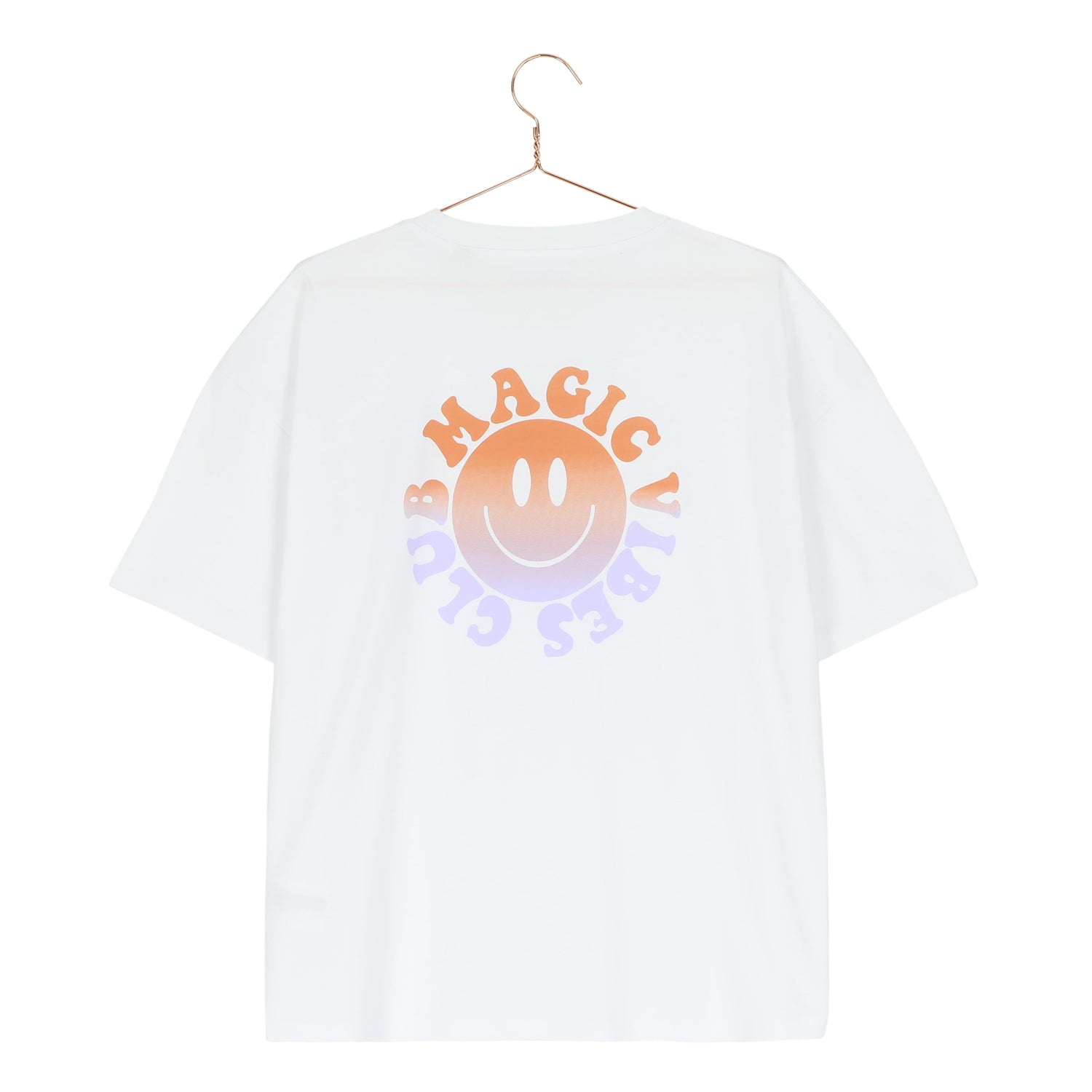 Ella and Rapha Magic Vibes Club t-shirt bianca loose fit cotone bio