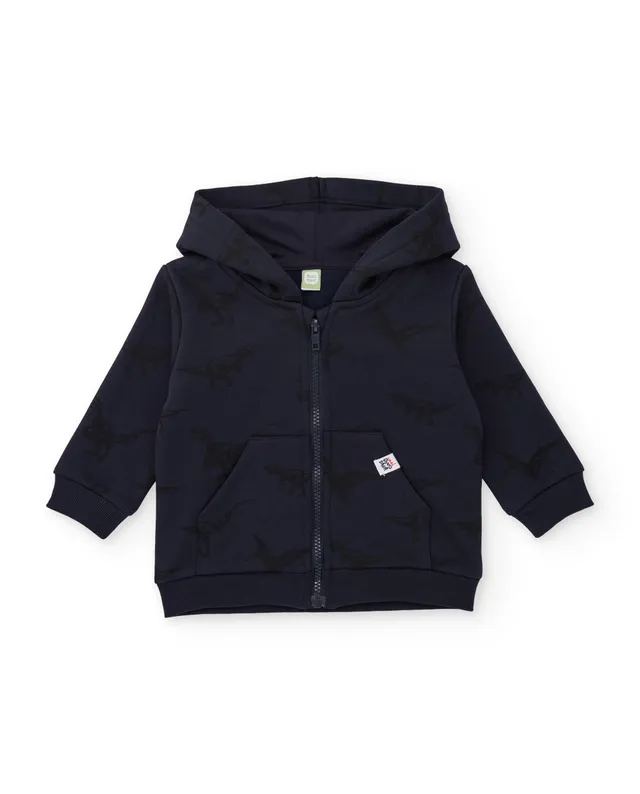 Tuc Tuc felpa bambino cappuccio zip dinosauro blu