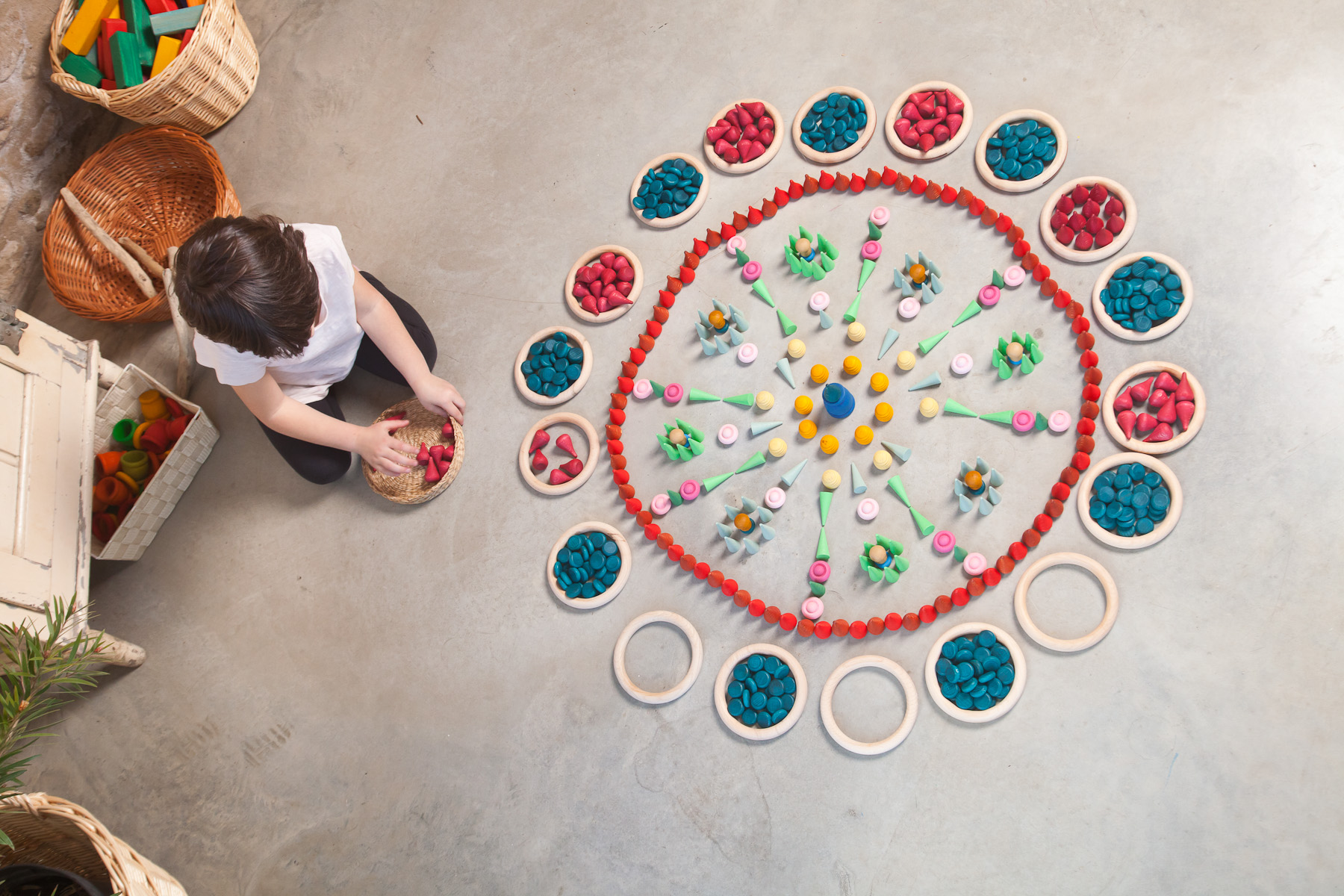 Grapat Mandala Monete Blu Gioco in Legno 36 Pezzi
