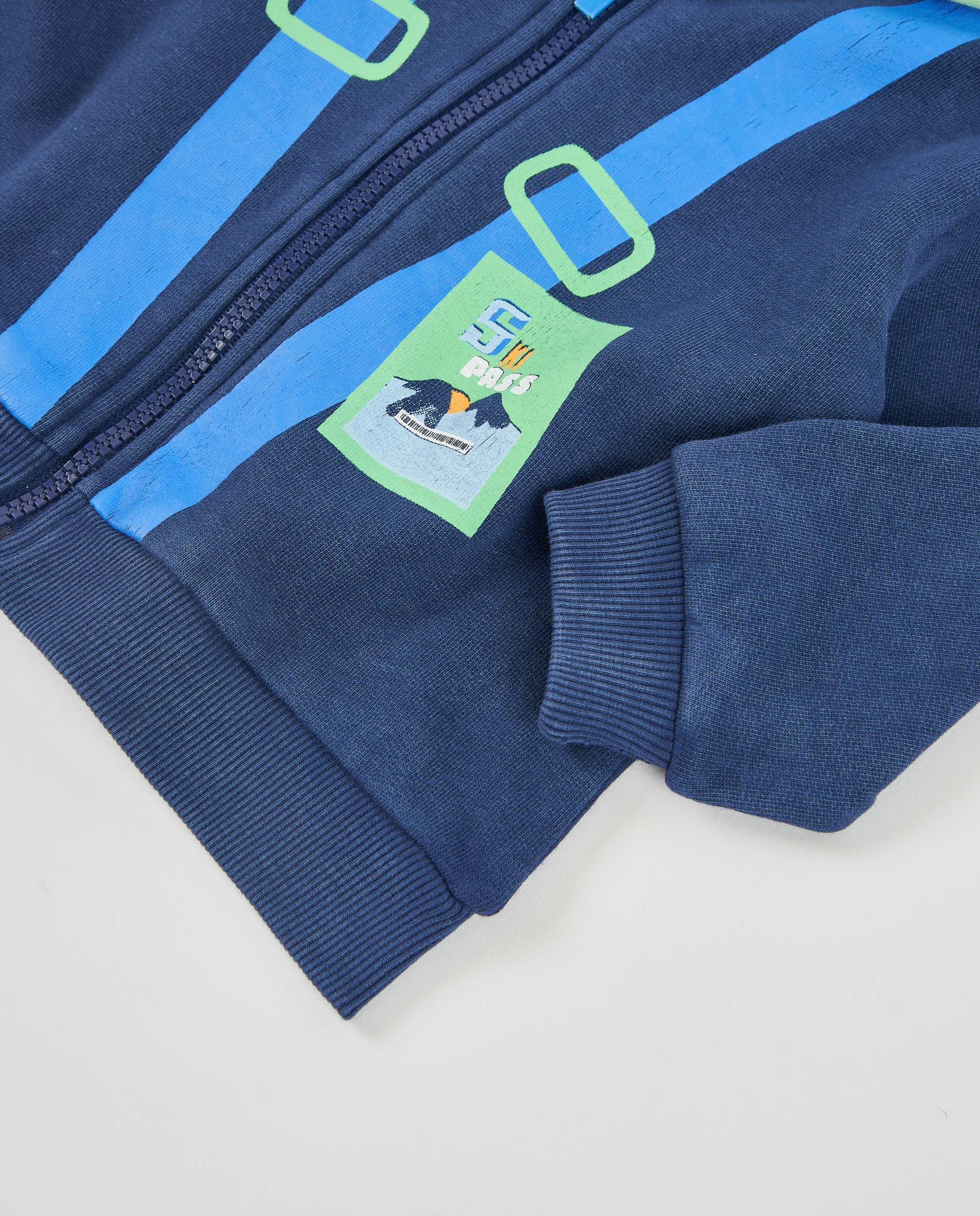 Tuc Tuc felpa bambino blu coccodrillo cappuccio