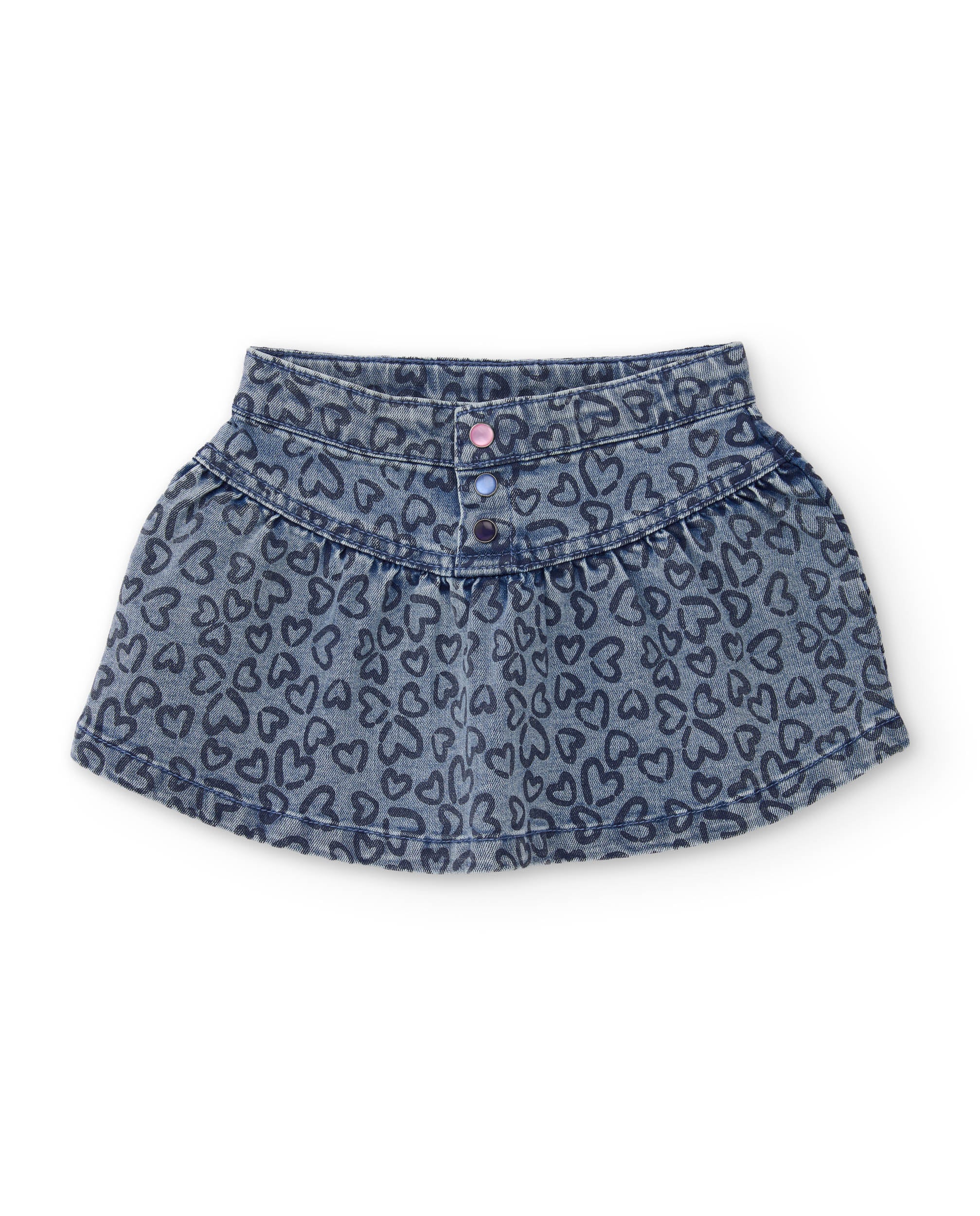 Tuc tuc gonna denim bambina cuori blu denim