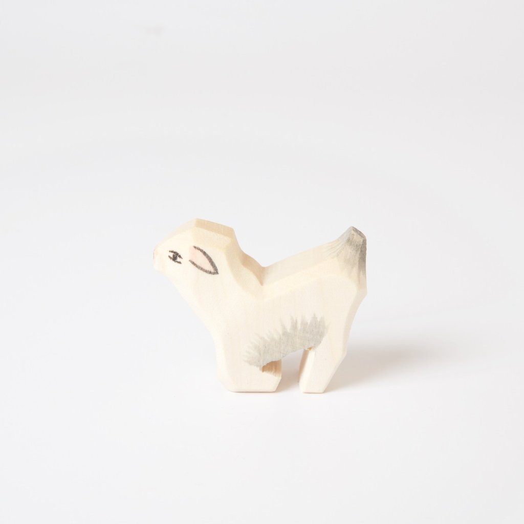 Ostheimer Agnello inginocchiato figura in legno 4 cm