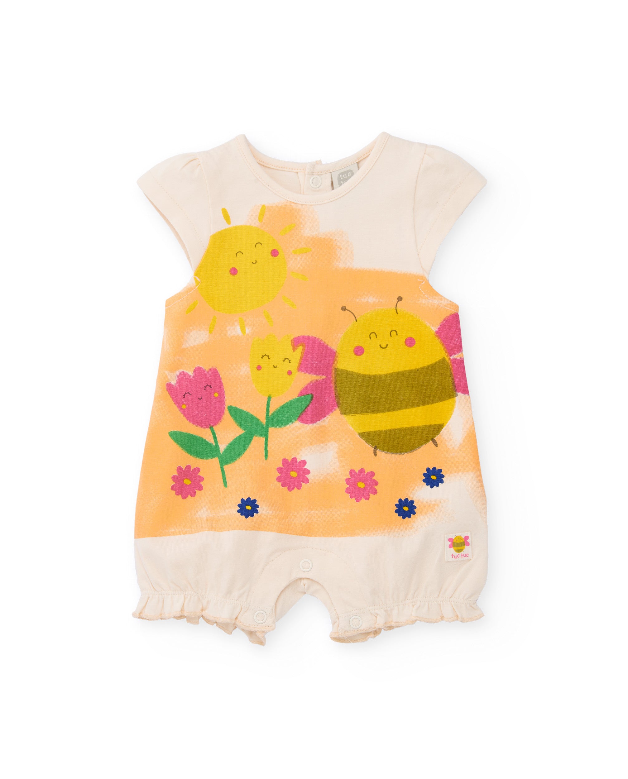 Tuc Tuc pagliaccetto neonata beige maglia estivo