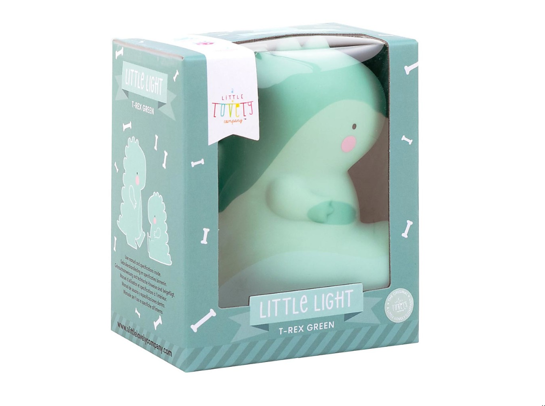 Little Lovely Company T-Rex mini lampada notturna menta