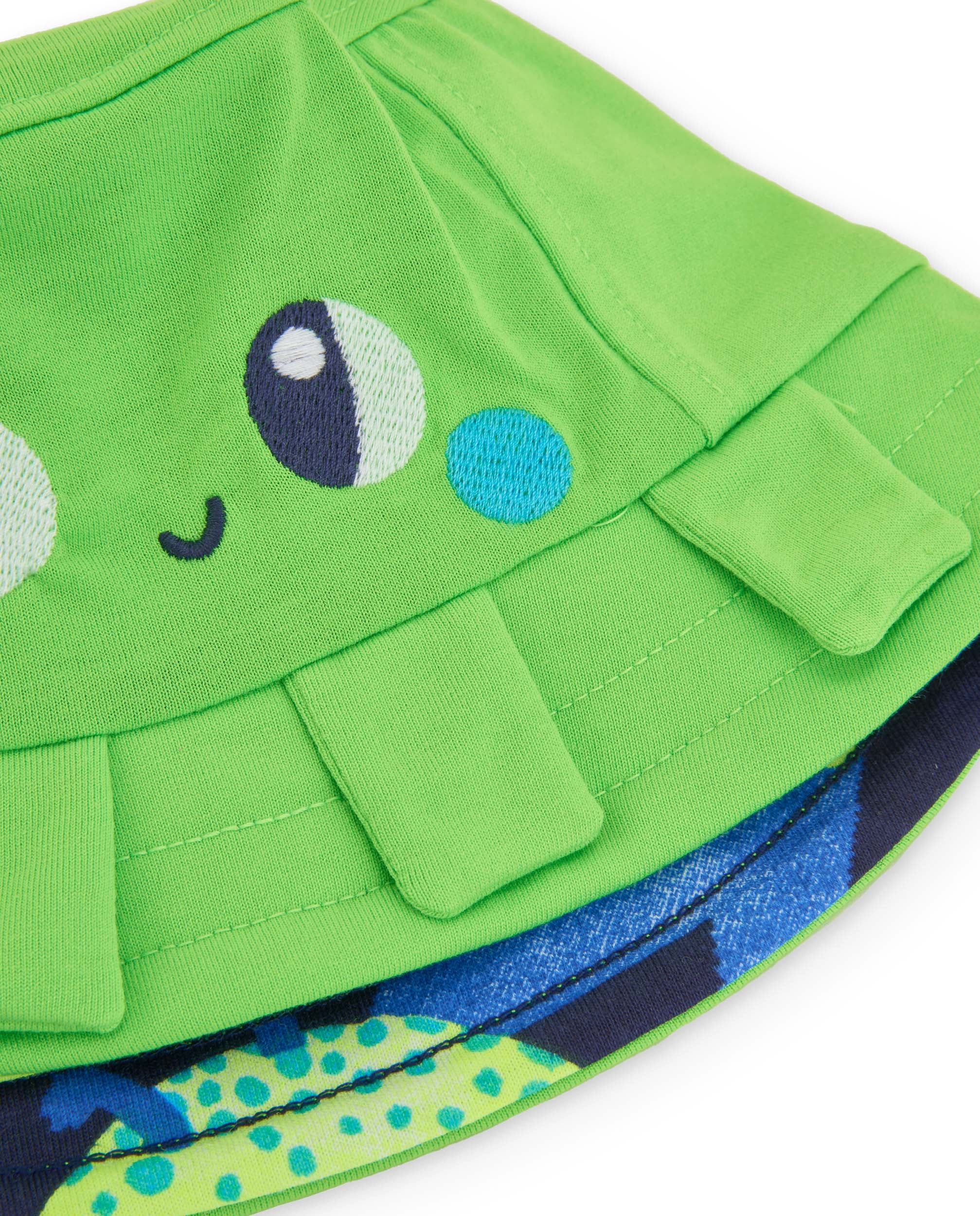 Tuc Tuc cappello bimbo verde reversibile mare