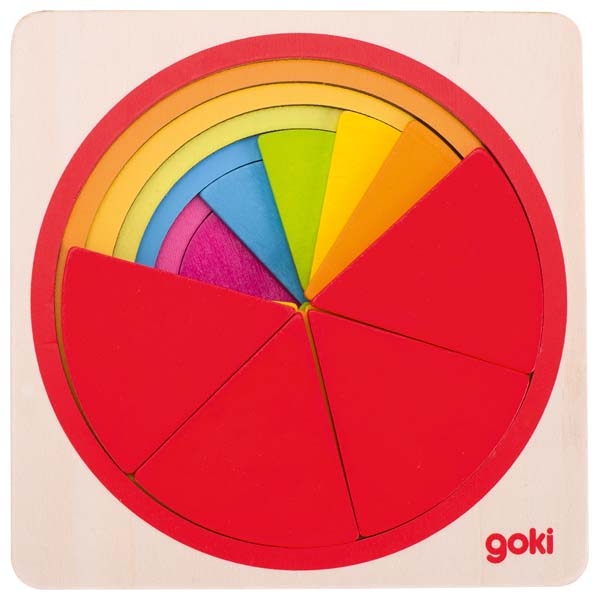 Goki Torta delle Frazioni Puzzle Didattico in Legno