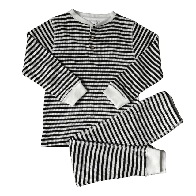 Slugs & Snails Black White set pigiama waffle cotone bio