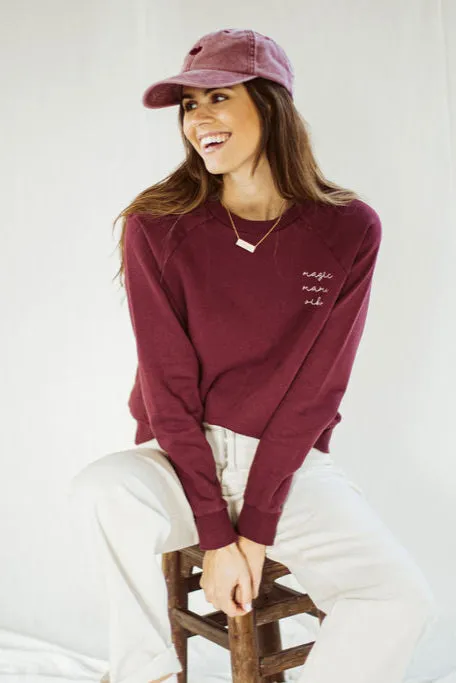 Ella and Rapha MAMA Classic Fit felpa bordeaux burgundy
