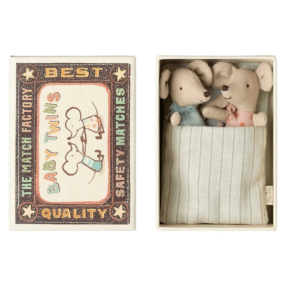Maileg Baby Twins in Box New topini 2 pz cotone