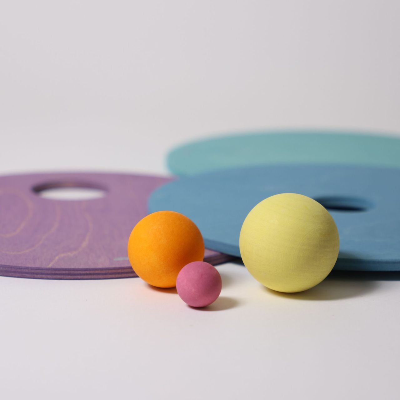 Stapelstein Rolling Discs dischi legno Cool Pastel 6 pezzi