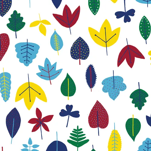 Cloud9 Fabrics In the Forest Leaves tessuto foglie organico