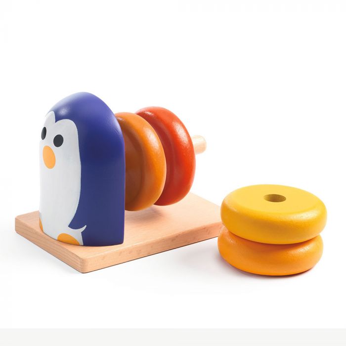 Djeco Penguin Basic pinguino impilabile legno 18 mesi