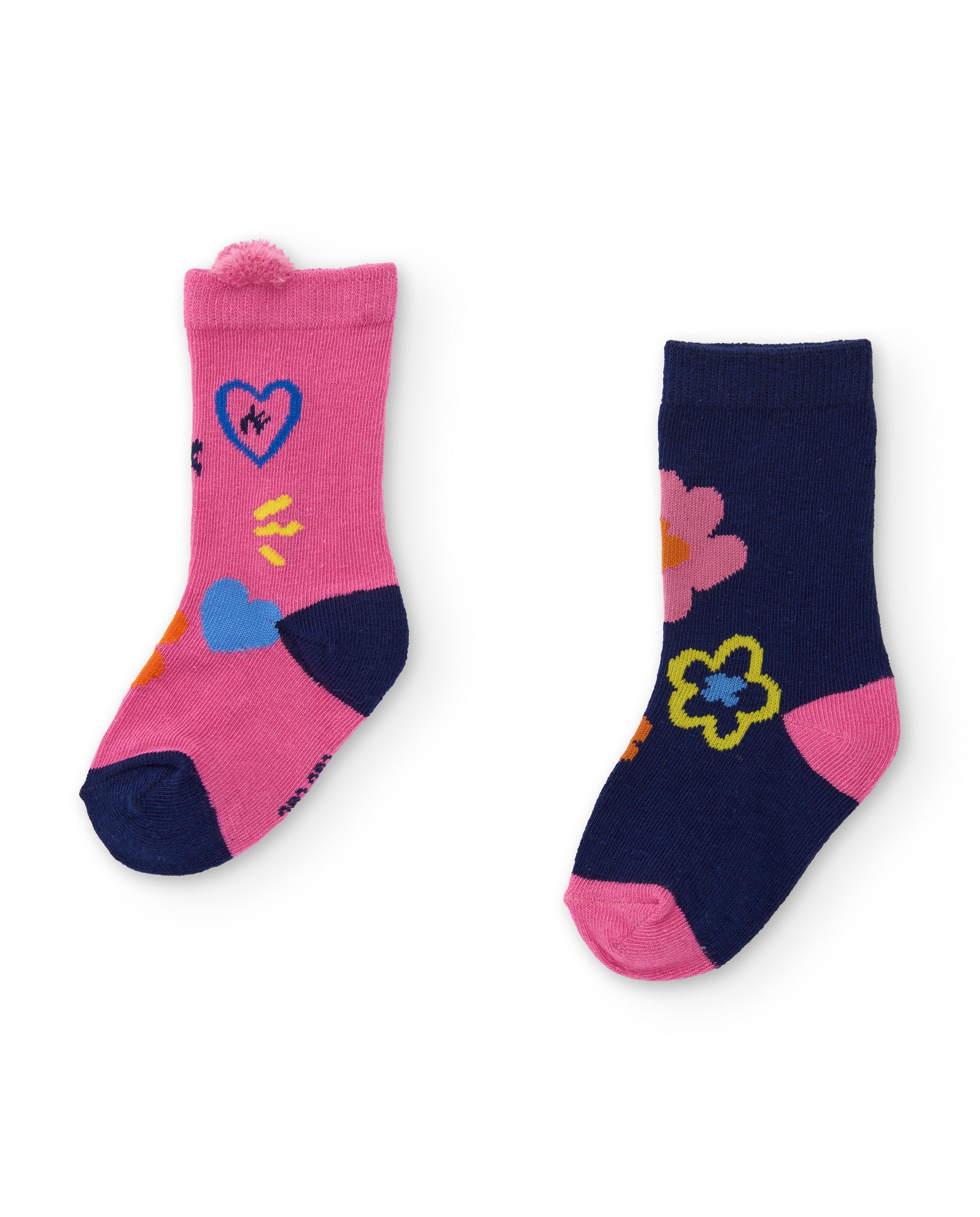 Tuc Tuc calzini cotone bambina fiori rosa 2 paia