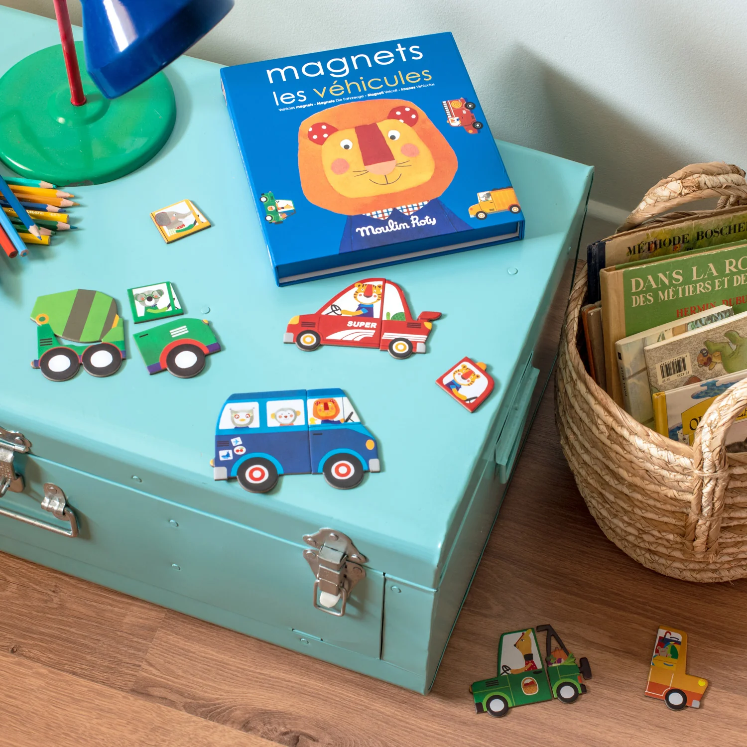 Moulin Roty Popipop I Veicoli gioco magnetico 20 magneti