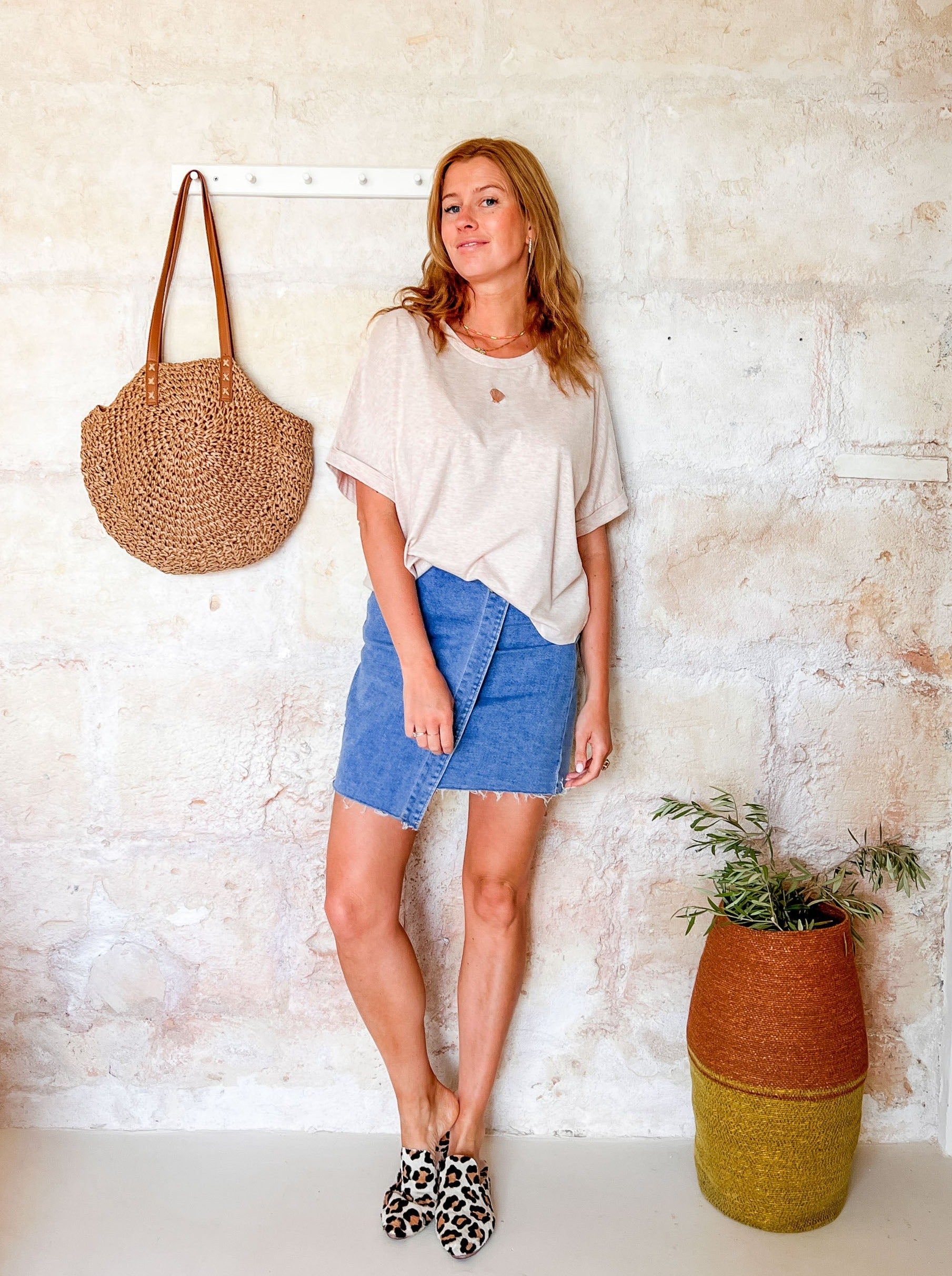 Ella and Rapha Seashell maglietta donna beige arcobaleno