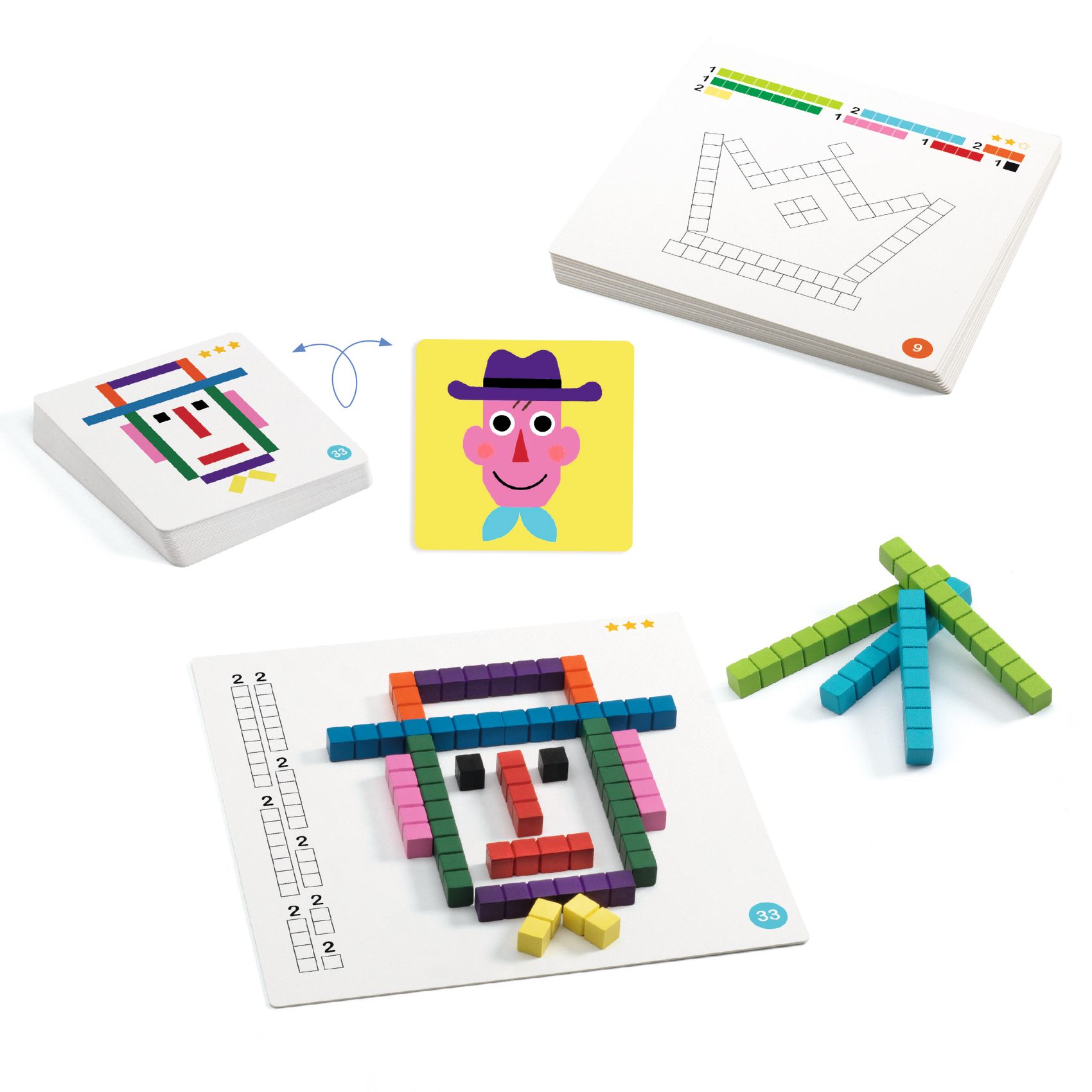Djeco Edoludo Batonnix gioco regoli legno 4-8 anni