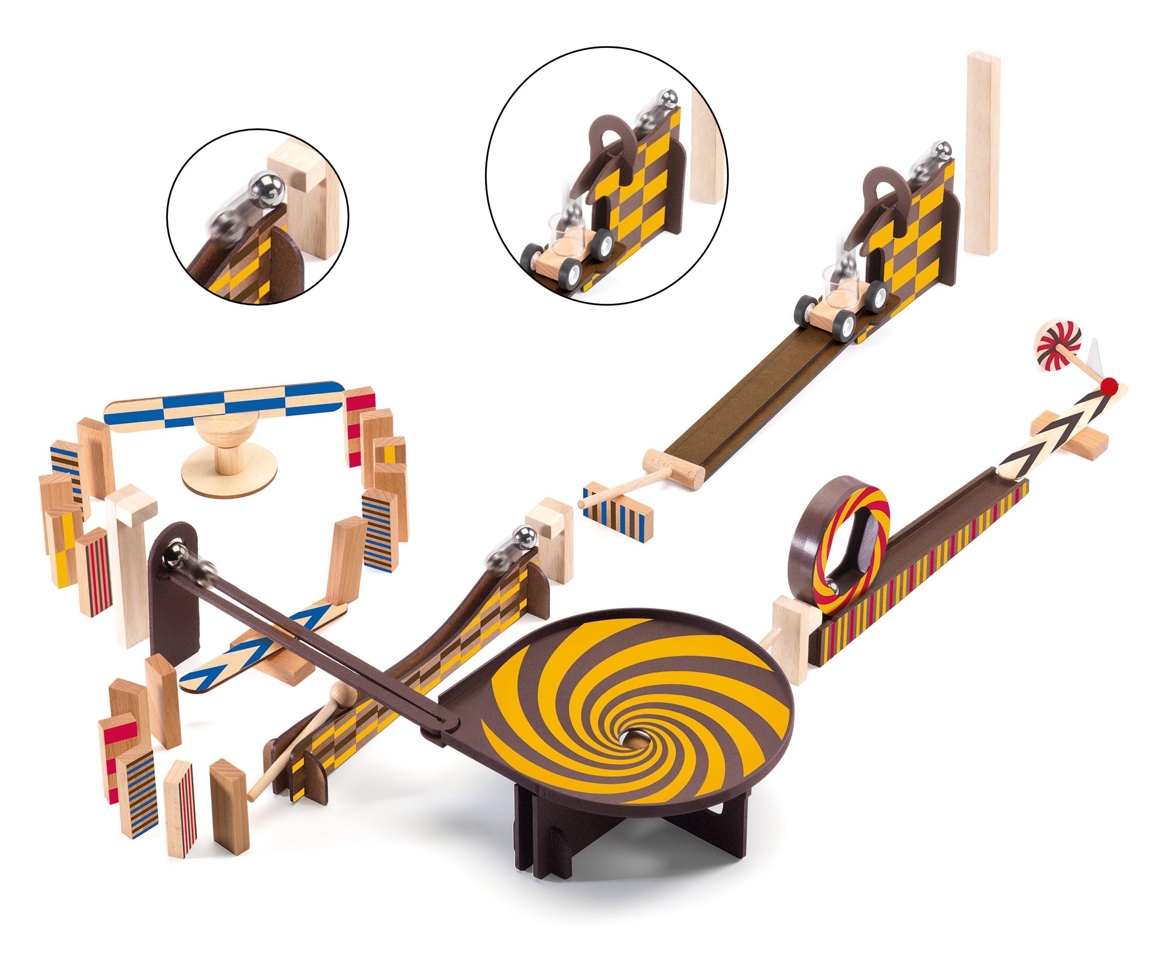 Djeco Zig & Go Wroom pista biglie legno 45 pezzi