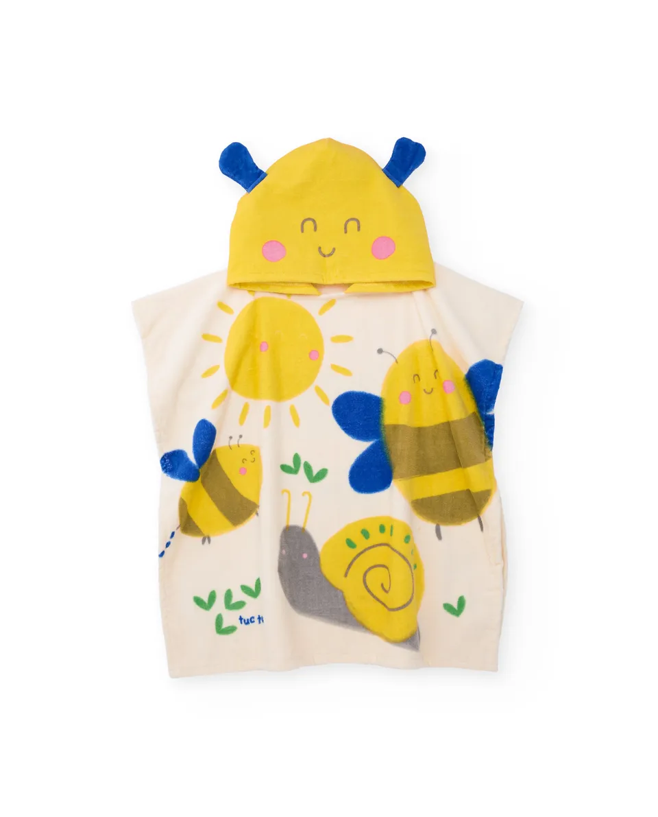 Tuc Tuc poncho mare neonato giallo ascugamano