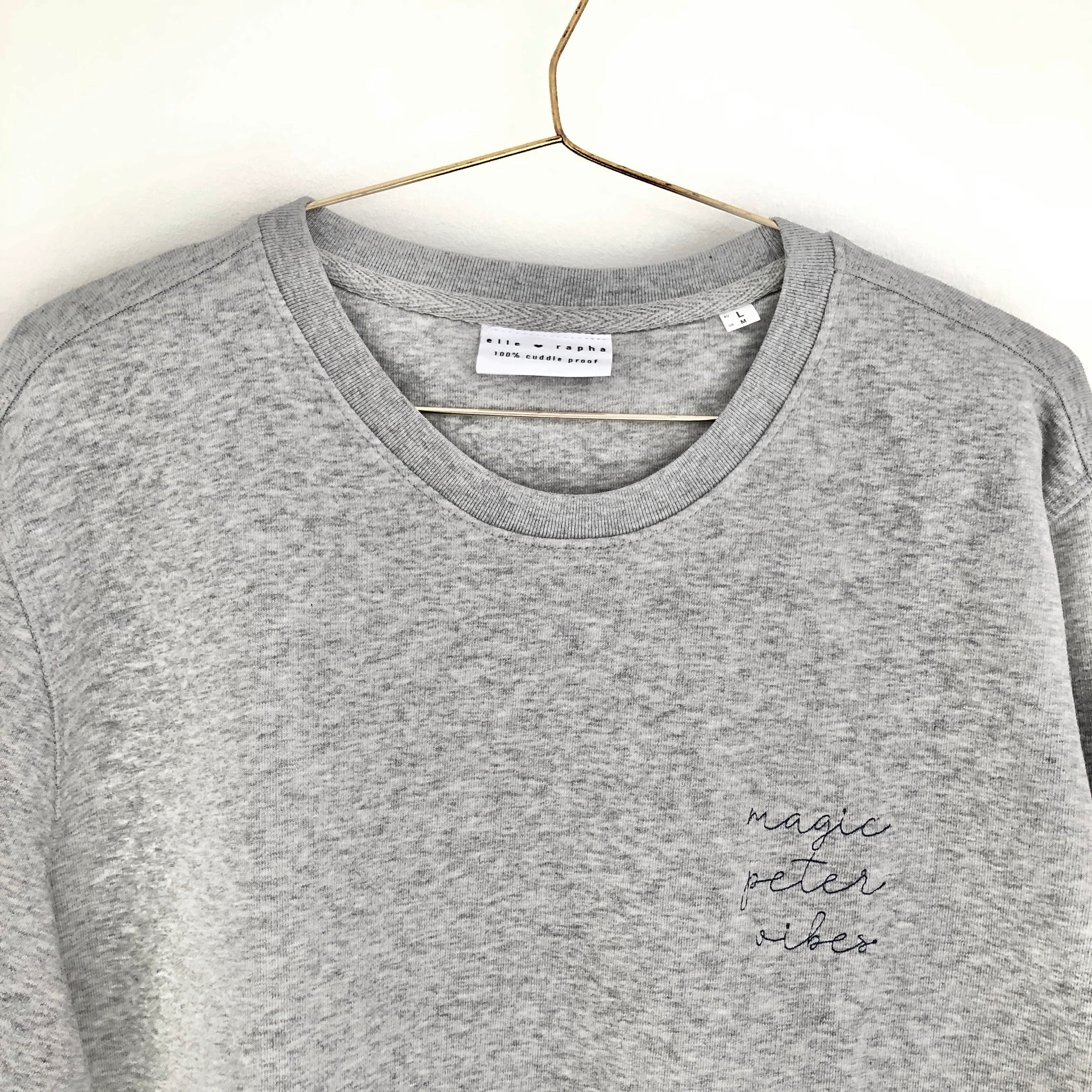 Ella and Rapha Peter felpa uomo grigio in cotone bio