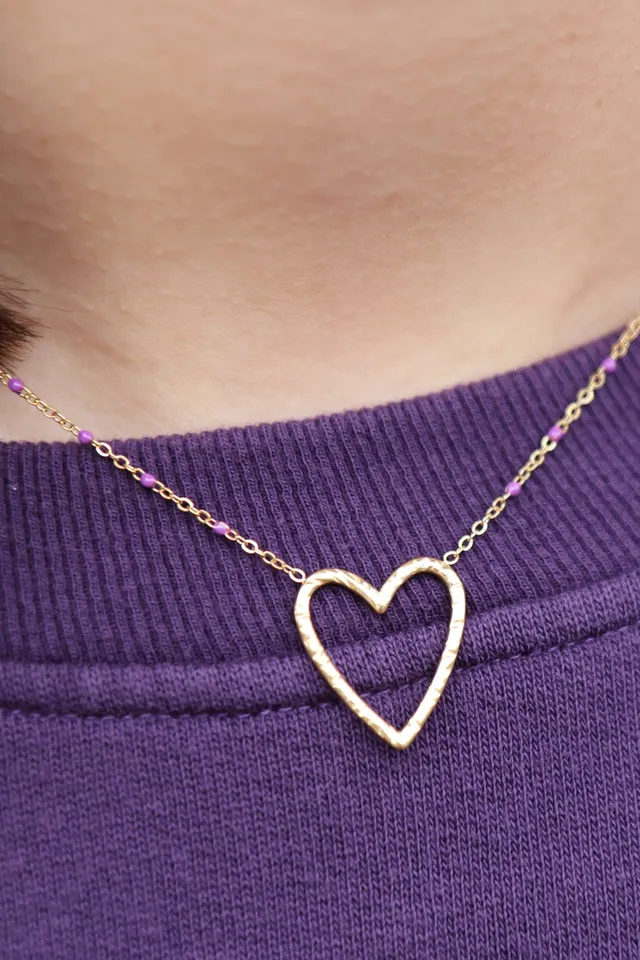 Ella and Rapha Open Heart collana donna oro acciaio