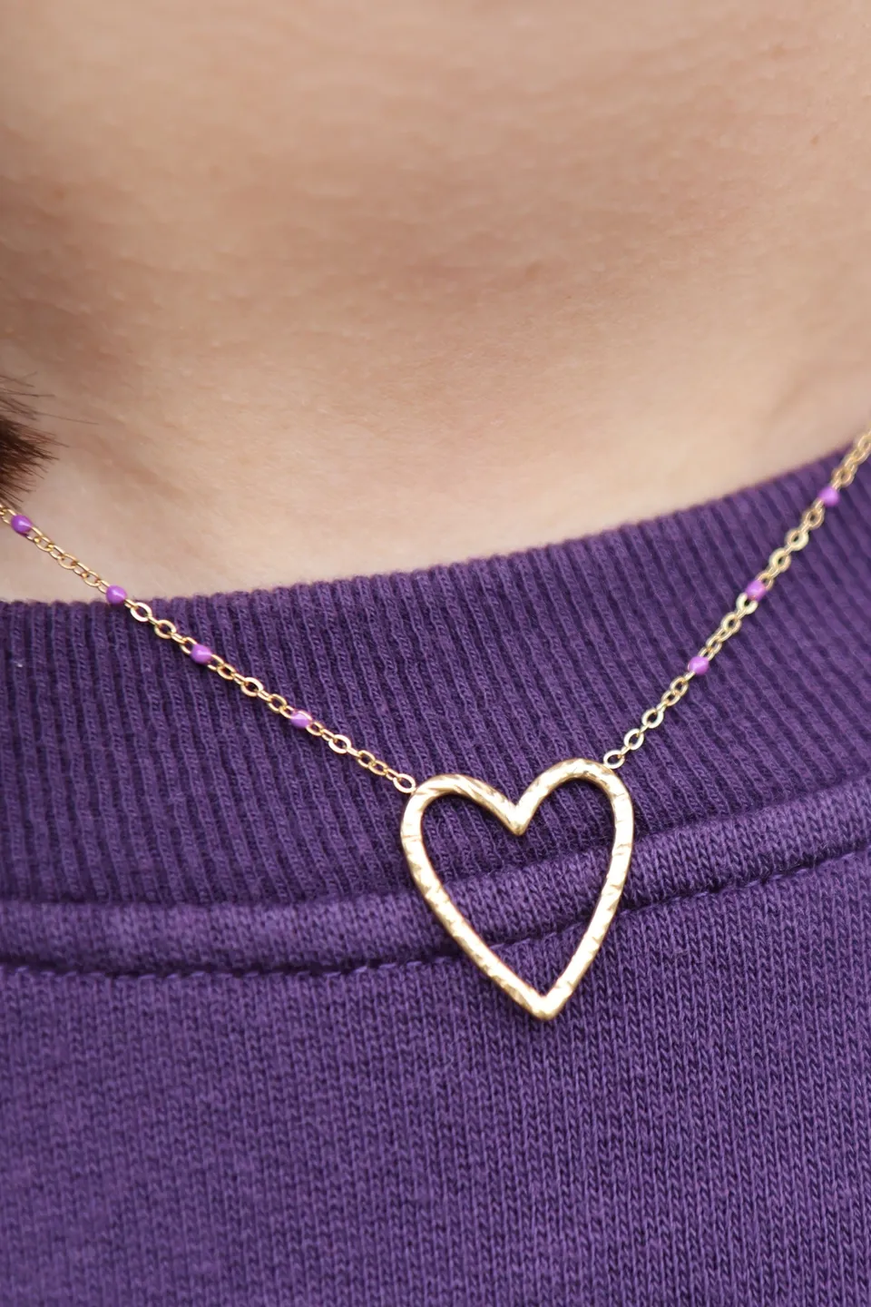 Ella and Rapha Open Heart collana donna oro acciaio