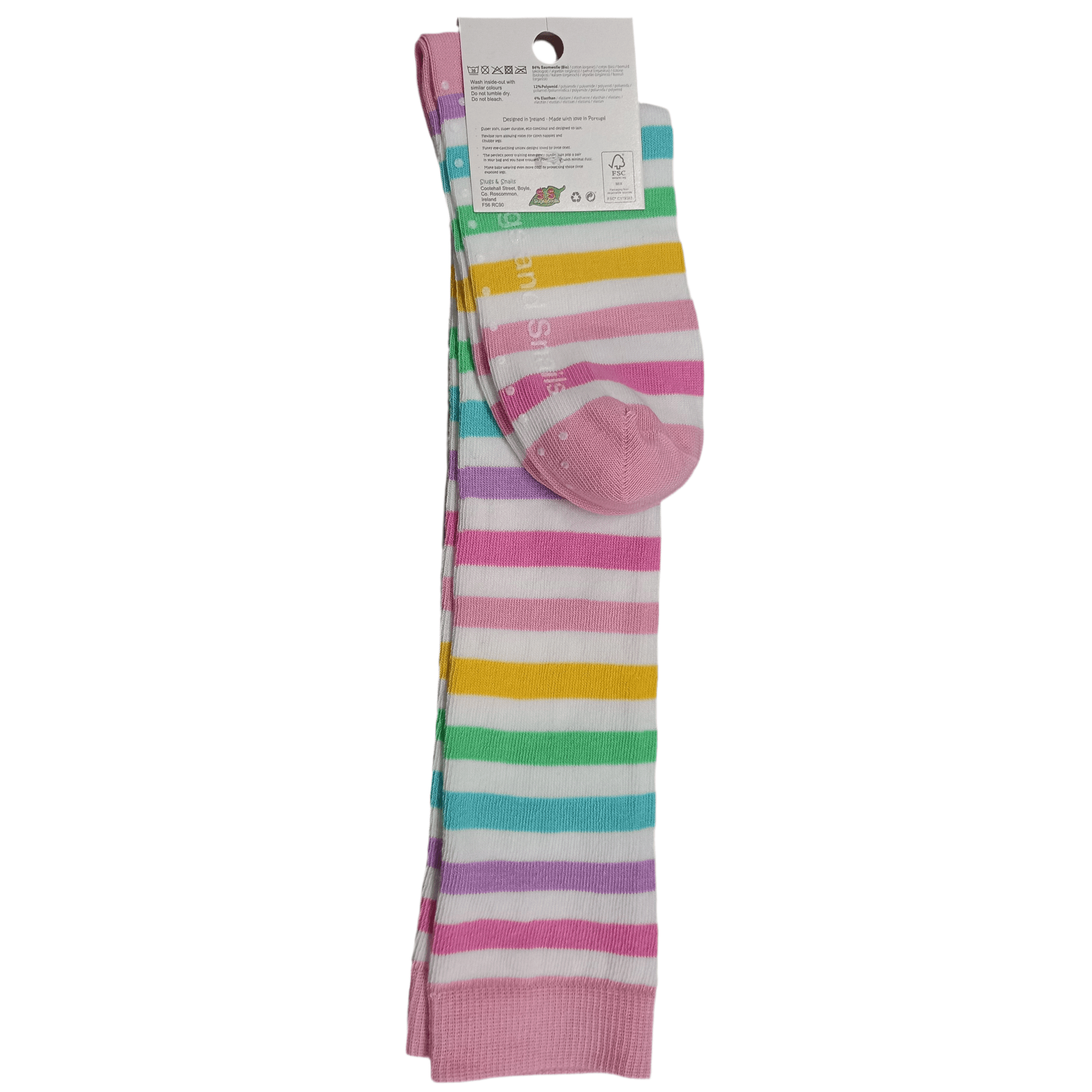 Slugs & Snails Pastel Stripe calzini alti 26-27 cotone bio