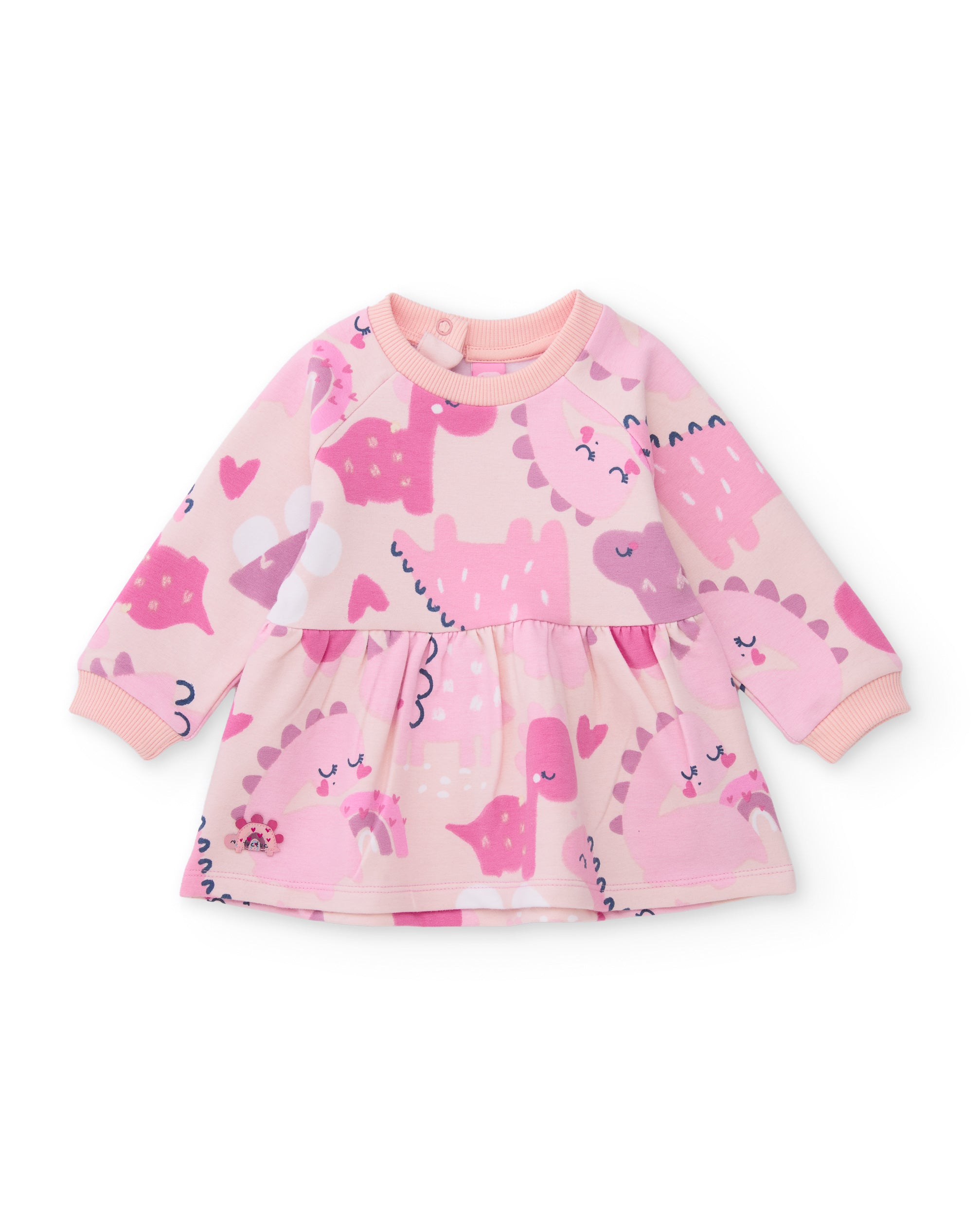 Tuc Tuc vestito neonata ciniglia dinosauro rosa