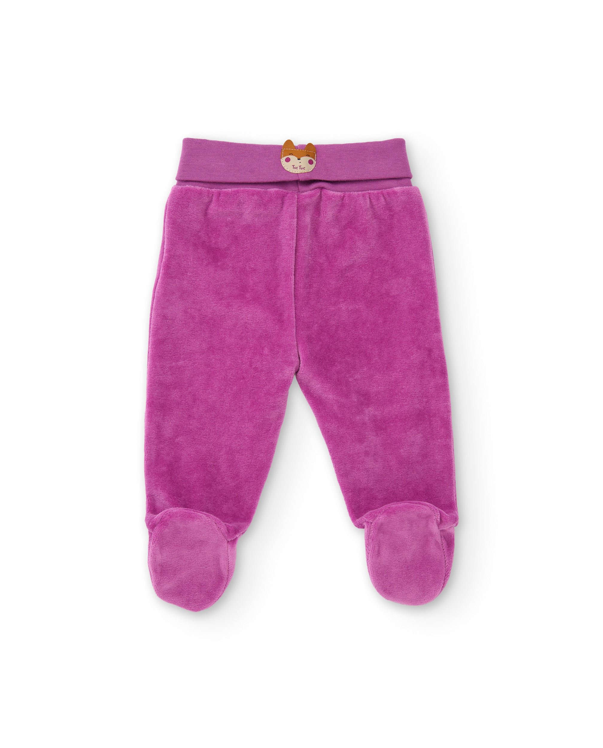Tuc Tuc completino neonata rosa in ciniglia con piedini
