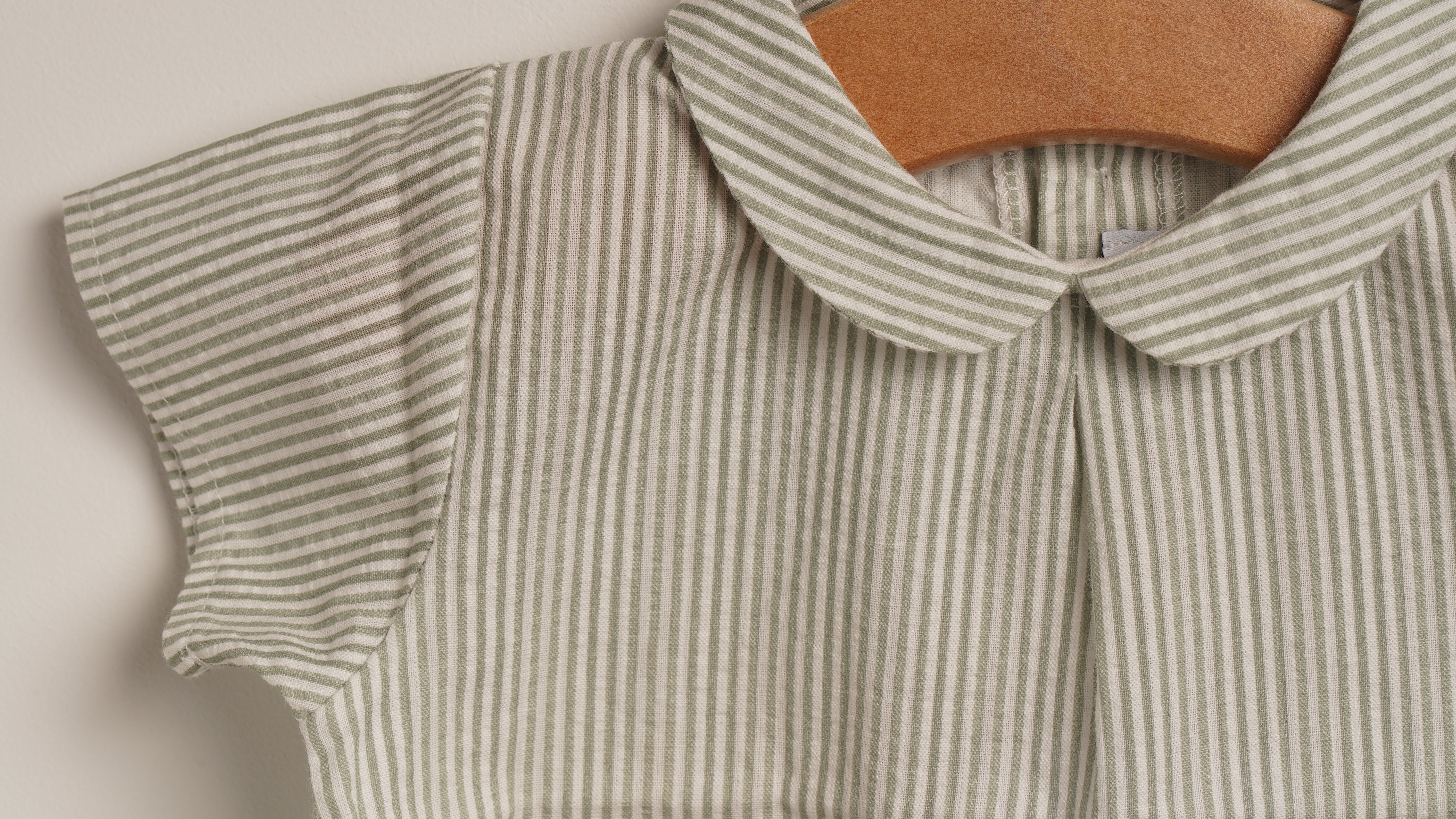 Mebi blusa neonato riga verde manica corta cotone